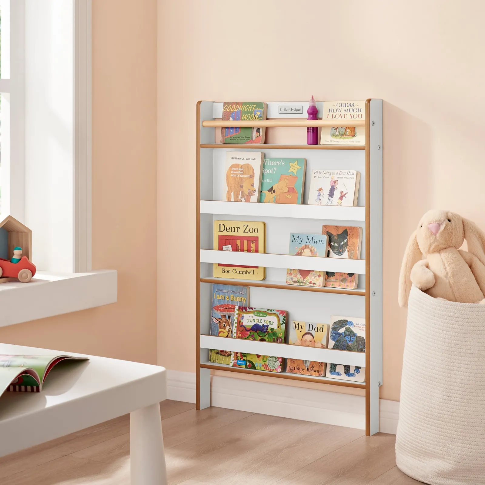 Little Helper Bookcases & Kids Bookshelves | Kids Bookcases & Kids Bookshelves | Montessori Wall Mounted BookCase | Childrens Bookcase | Kids Bookshelf | White