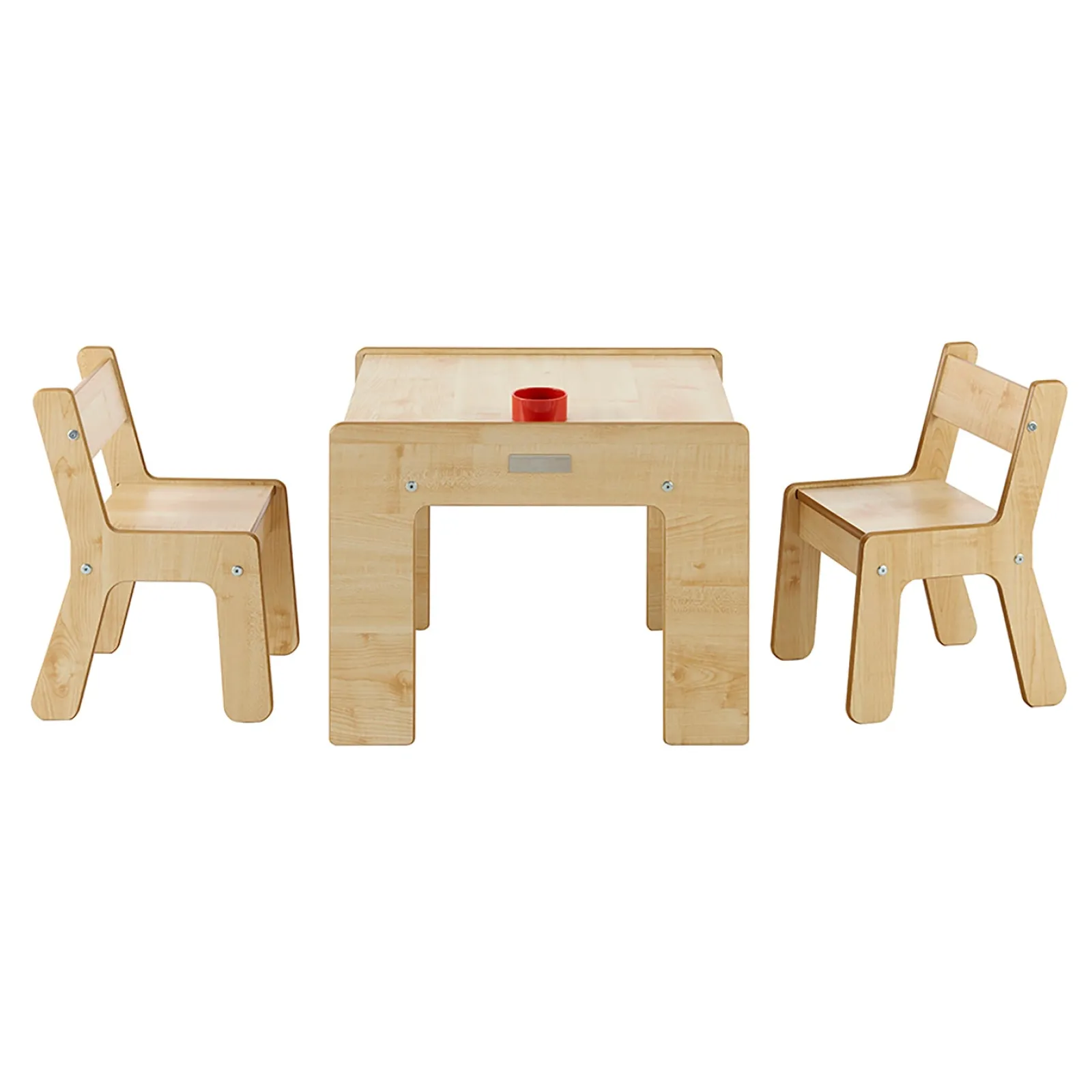 Little Helper Montessori Toys & Products | Table & Chairs (wooden) | Montessori Wood FunStation Duo Childrens Table & Chairs Set for 2 | Natural