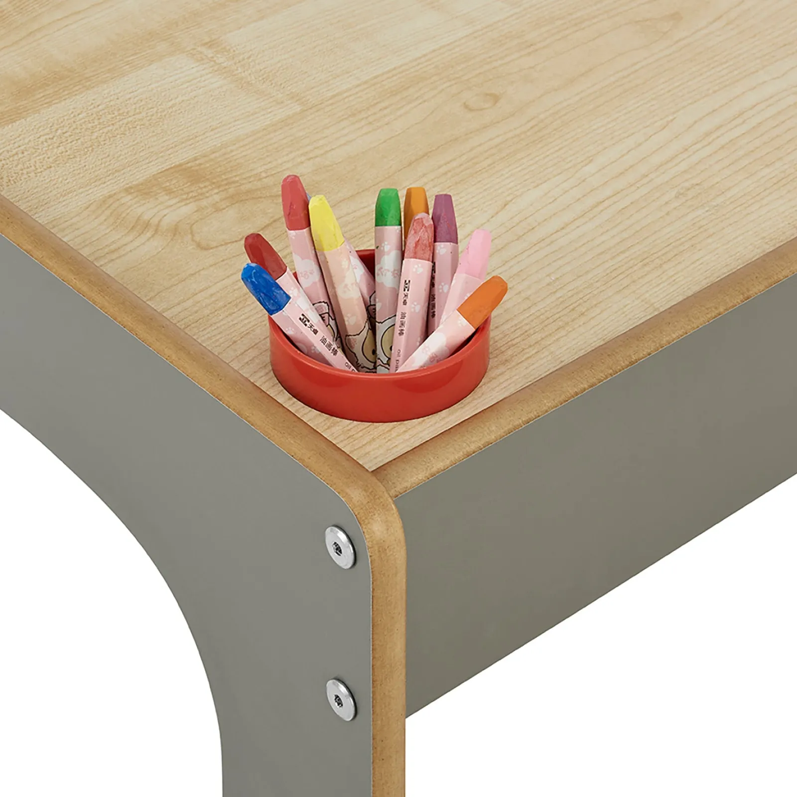 Little Helper Table & Chairs (wooden) | Wooden Toddler Table and Chair for Arts, Crafts & Mealtimes | Grey/Natural