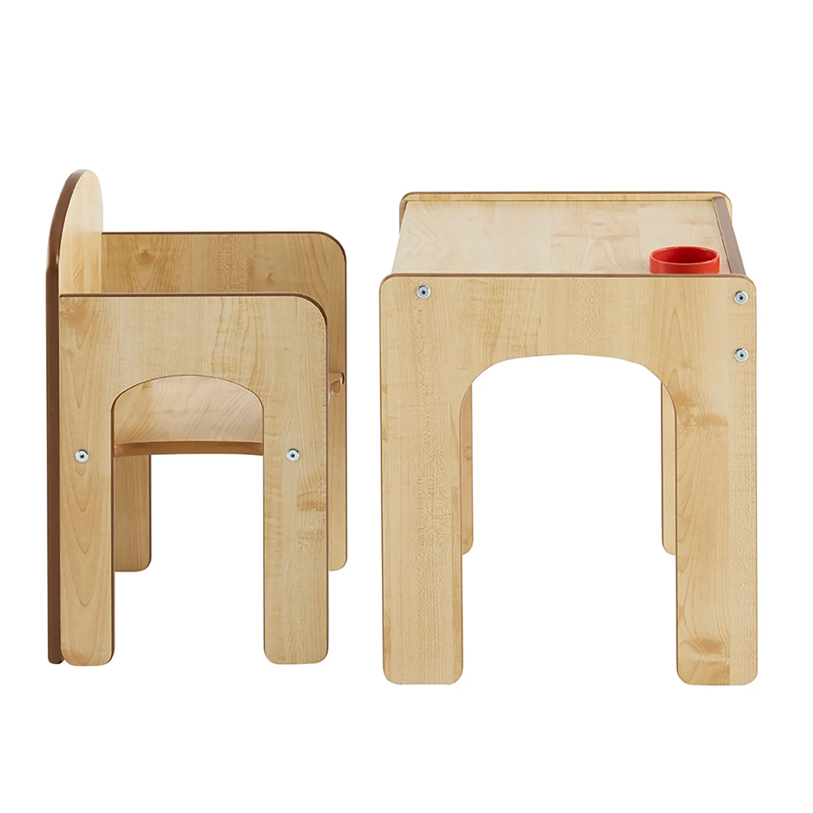 Little Helper Table & Chairs (wooden) | Wooden Toddler Table and Chair for Arts, Crafts & Mealtimes | Natural Finish