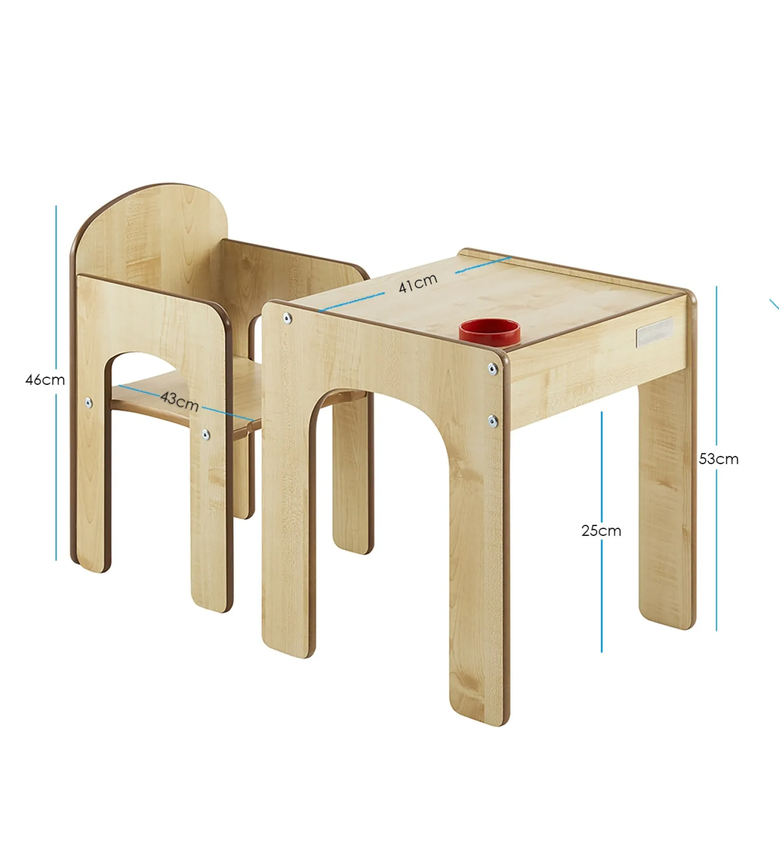 Little Helper Table & Chairs (wooden) | Wooden Toddler Table and Chair for Arts, Crafts & Mealtimes | Natural Finish