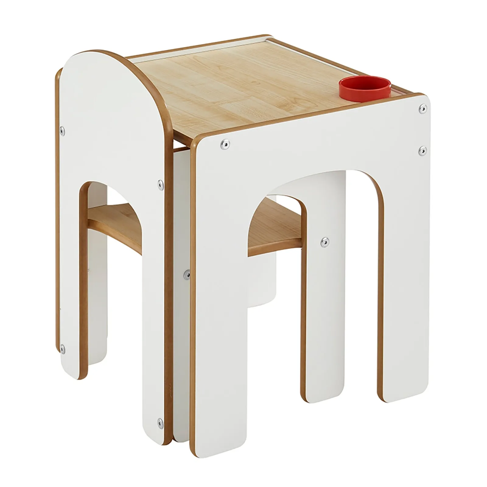Little Helper Table & Chairs (wooden) | Wooden Toddler Table and Chair for Arts, Crafts & Mealtimes | White