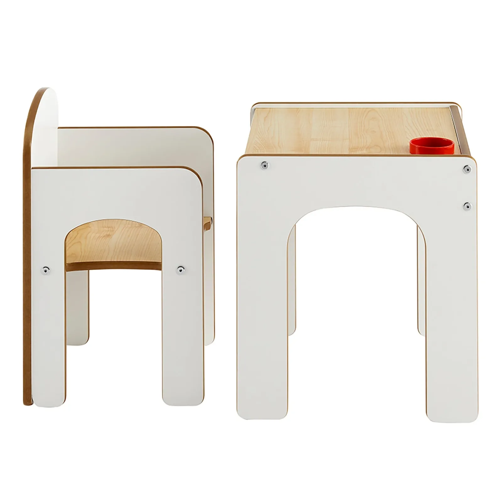 Little Helper Table & Chairs (wooden) | Wooden Toddler Table and Chair for Arts, Crafts & Mealtimes | White