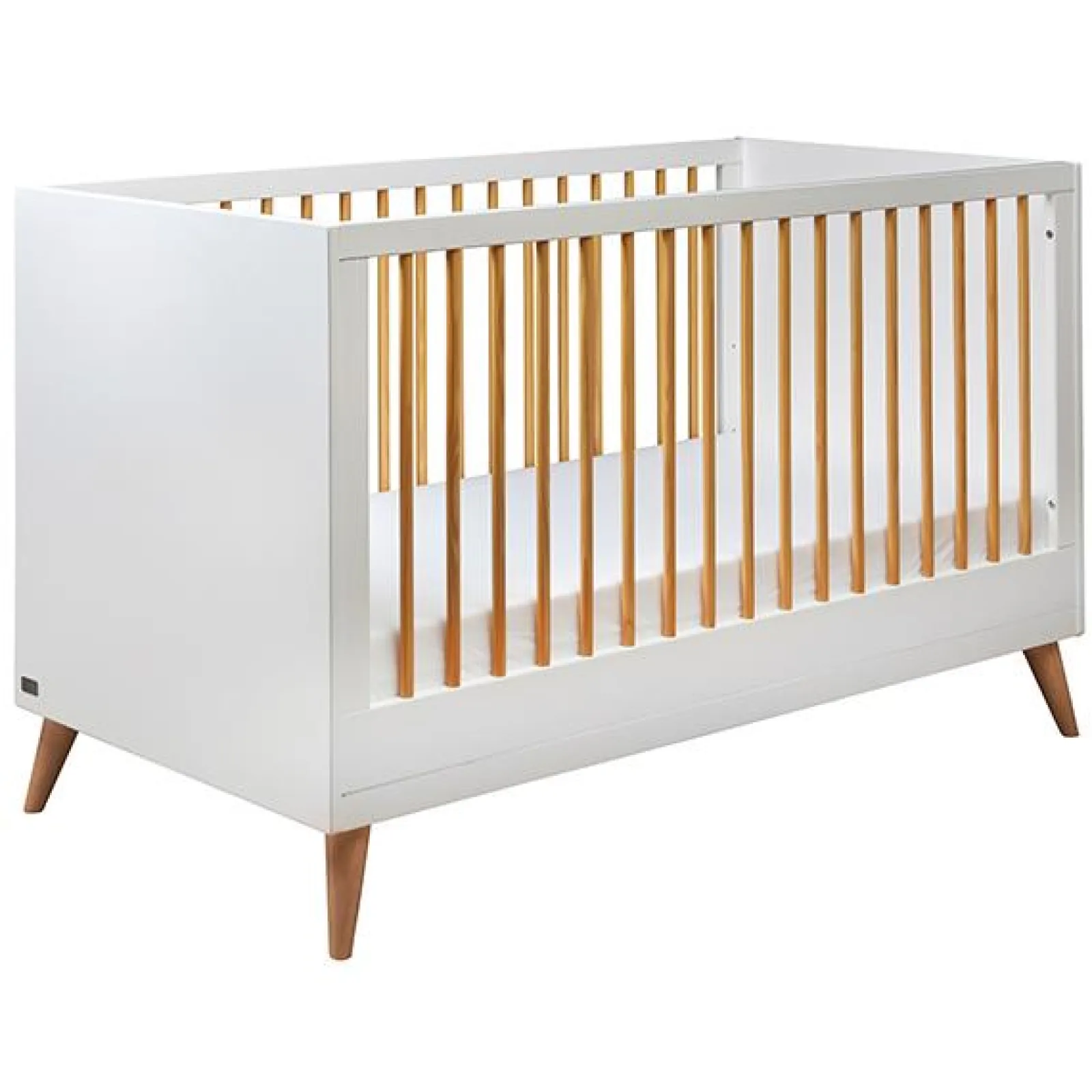 Little Helper Nursery Furniture Sets | Melody 2-in-1 Cot & Toddler Bed | Snowdrop White & Corkscrew Pine