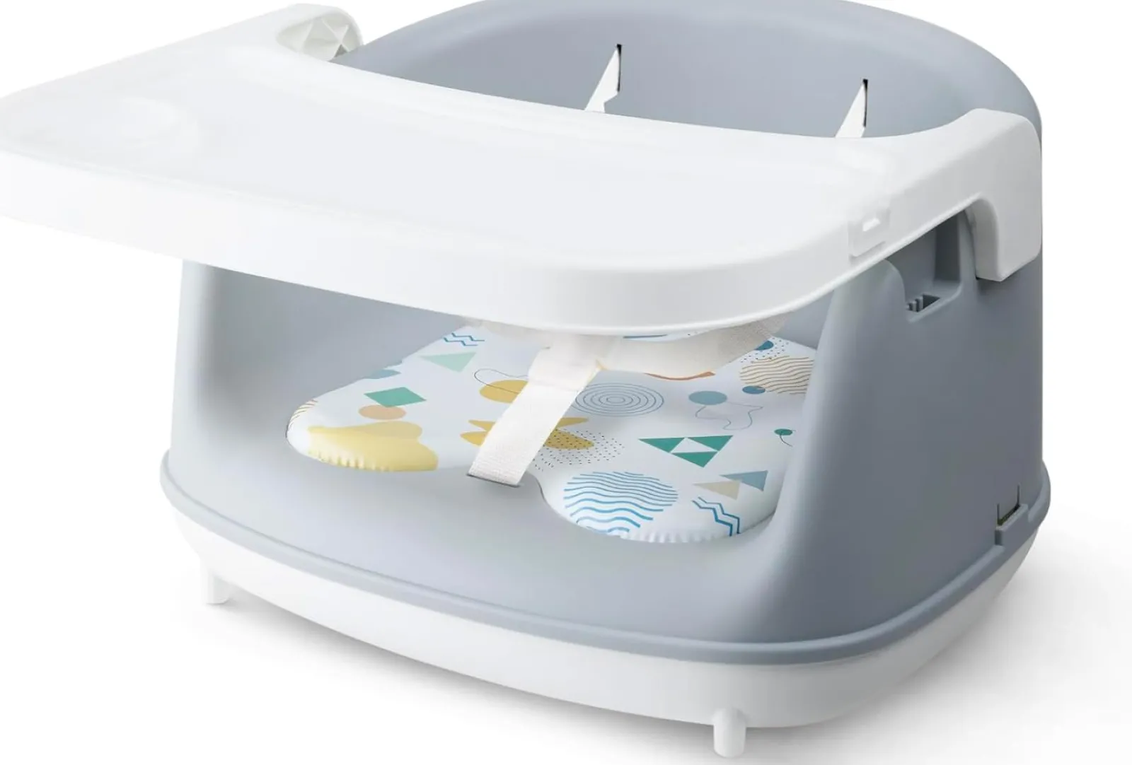 Little Helper Booster Seats & Support Seats | Modern Booster Seat Dining Chair | Portable High Chair | Booster Cushion | Grey & White | 3m+