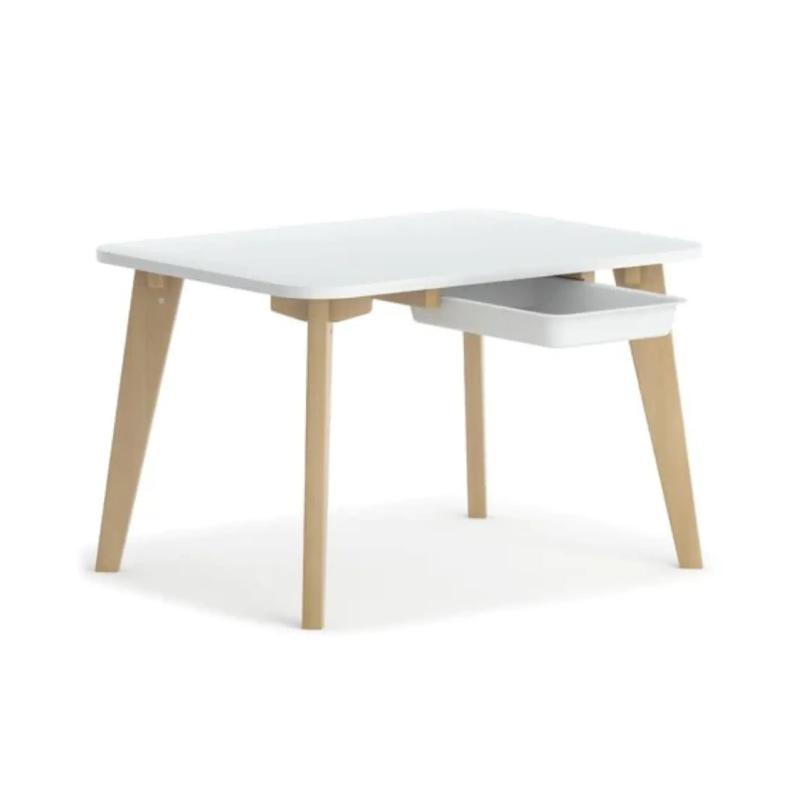Little Helper Table & Chairs (wooden) | Montessori 100% Eco Wood Activity Table | White & Natural | 2-10 Years+