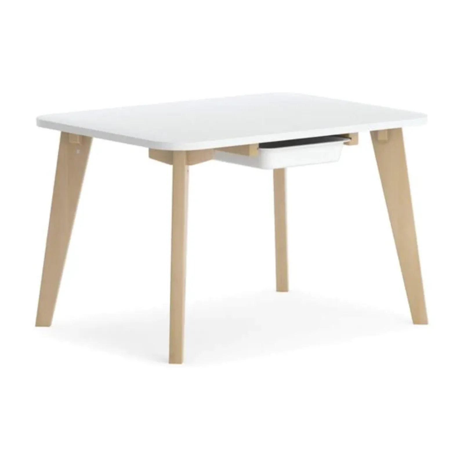 Little Helper Table & Chairs (wooden) | Montessori 100% Eco Wood Activity Table | White & Natural | 2-10 Years+