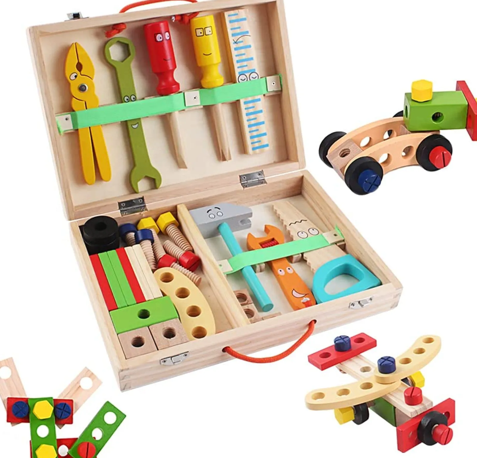 Little Helper Wooden Toys & Educational Toys | Role Play Toys & Pretend Play | Montessori 37 Piece Tool Set for Kids | Kids Toolbench | Wooden Toy