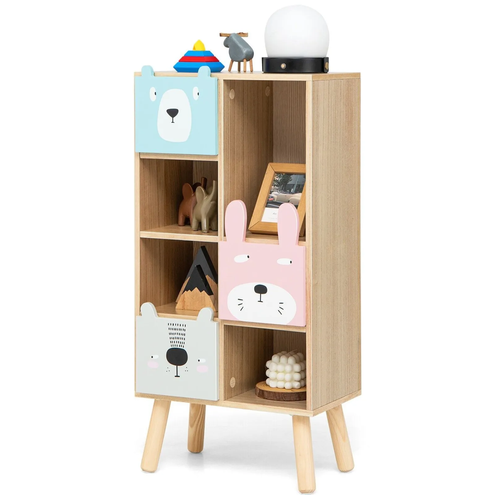 Little Helper Toy Storage Units | Toy Storage Units | Montessori Animal Bookcase | Toy Storage | Wooden Cabinet | Bookshelf