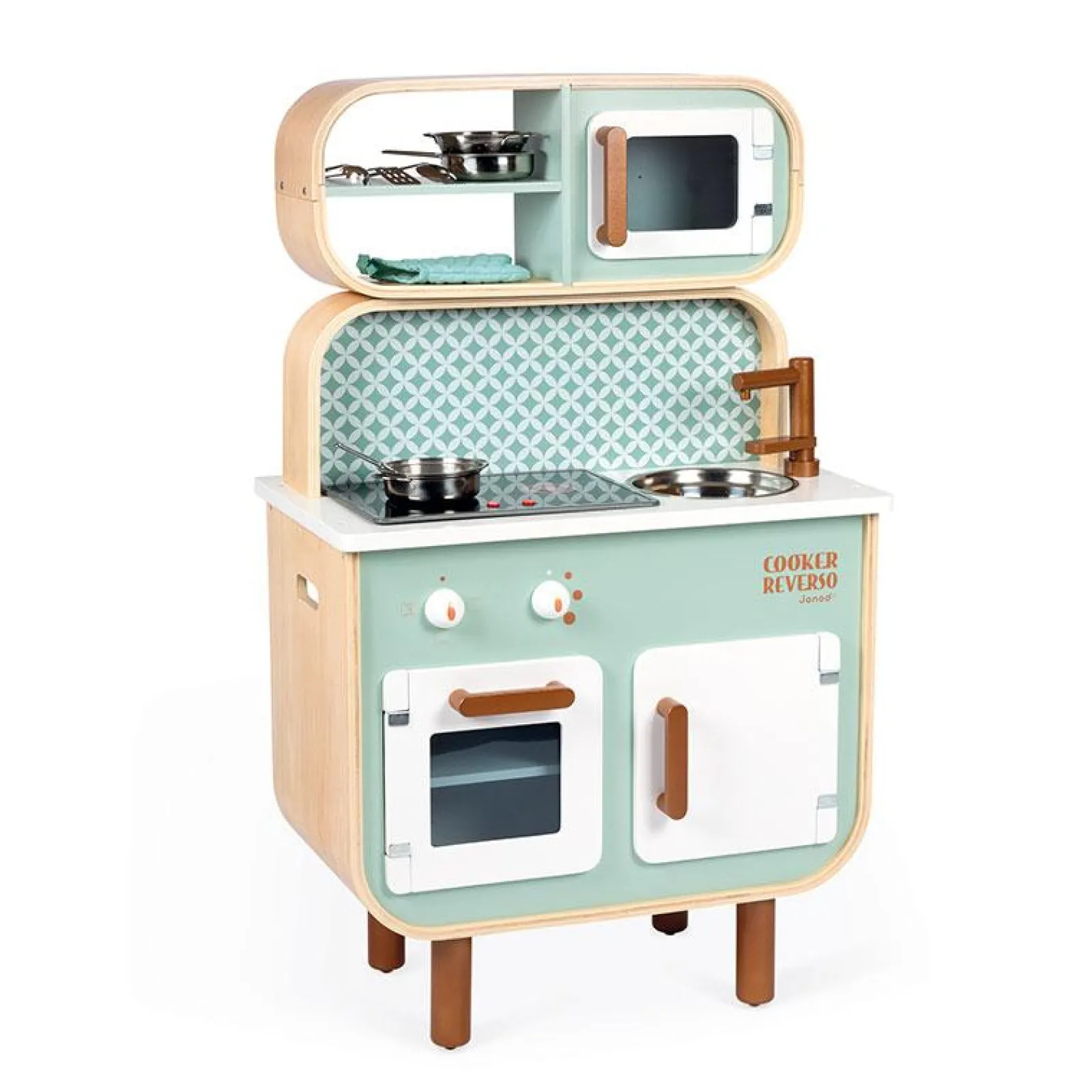 Little Helper Wooden Toys & Educational Toys | Role Play Toys & Pretend Play | Montessori Big Cooker Reversible | 2 Way Toy Kitchen & Washing Machine | Role Play Toys