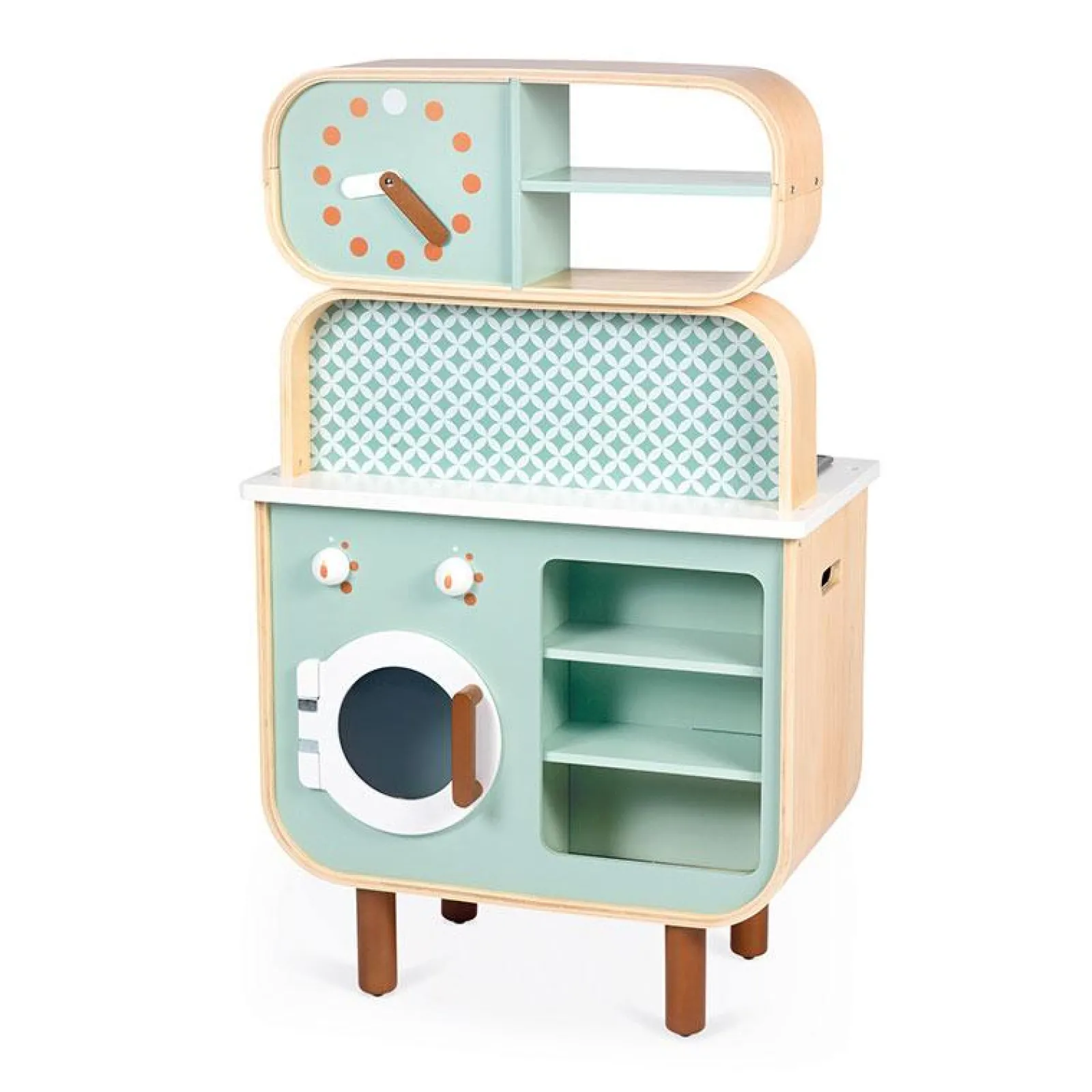 Little Helper Wooden Toys & Educational Toys | Role Play Toys & Pretend Play | Montessori Big Cooker Reversible | 2 Way Toy Kitchen & Washing Machine | Role Play Toys
