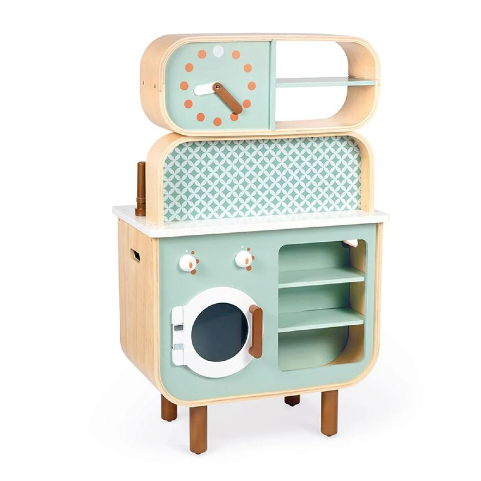 Little Helper Wooden Toys & Educational Toys | Role Play Toys & Pretend Play | Montessori Big Cooker Reversible | 2 Way Toy Kitchen & Washing Machine | Role Play Toys