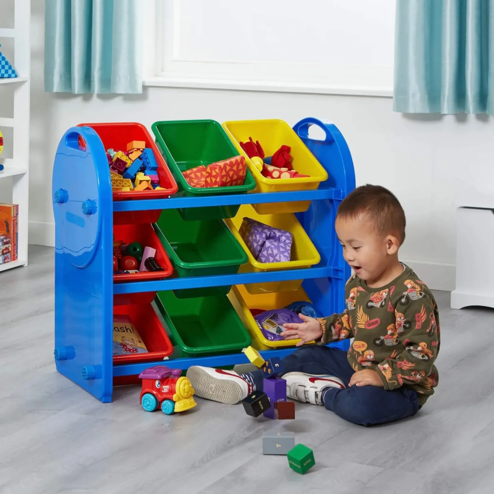 Little Helper Toy Storage Units | Toy Storage Units | Montessori Children's 9-Bin Toy Storage Unit | Primary Colours