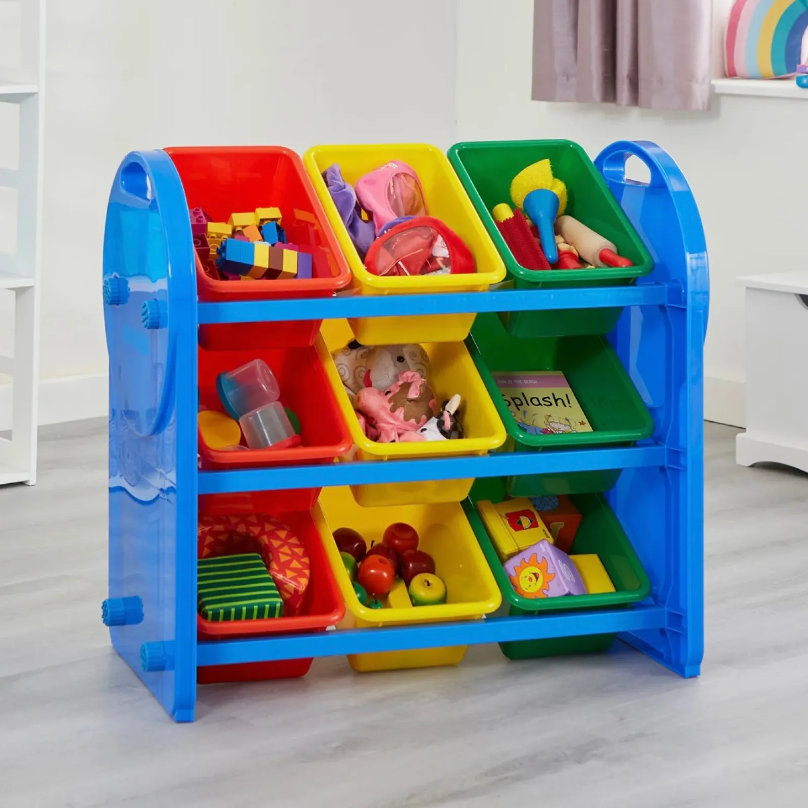 Little Helper Toy Storage Units | Toy Storage Units | Montessori Children's 9-Bin Toy Storage Unit | Primary Colours