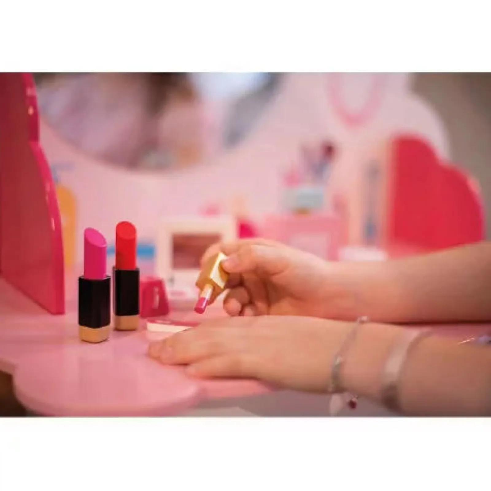 Little Helper Wooden Toys & Educational Toys | Role Play Toys & Pretend Play | Montessori Childrens Dressing Table | Vanity Unit | Role Play Toys | Mirror | Stool | Accessories