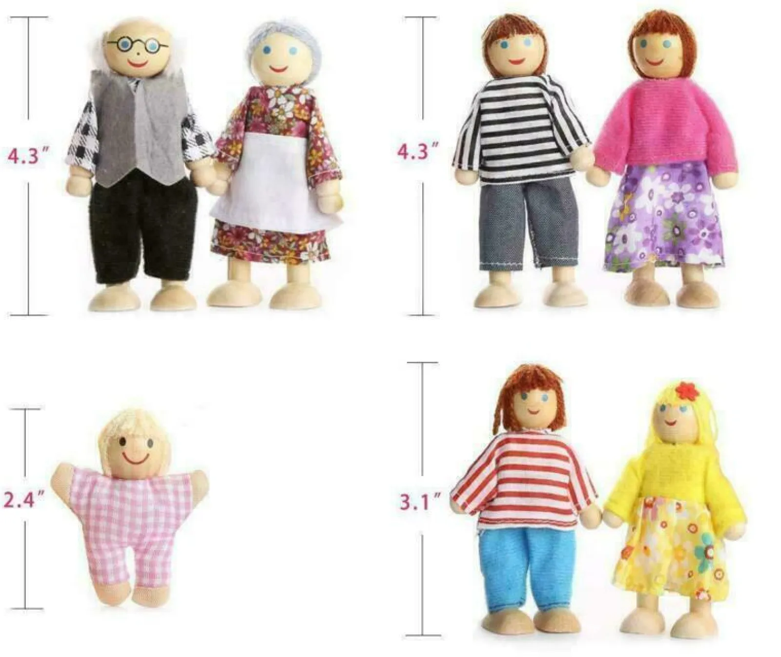 Little Helper Wooden Toys & Educational Toys | Role Play Toys & Pretend Play | Montessori Dollhouse Small Dolls & Families | Choice of Sets | 3 years+