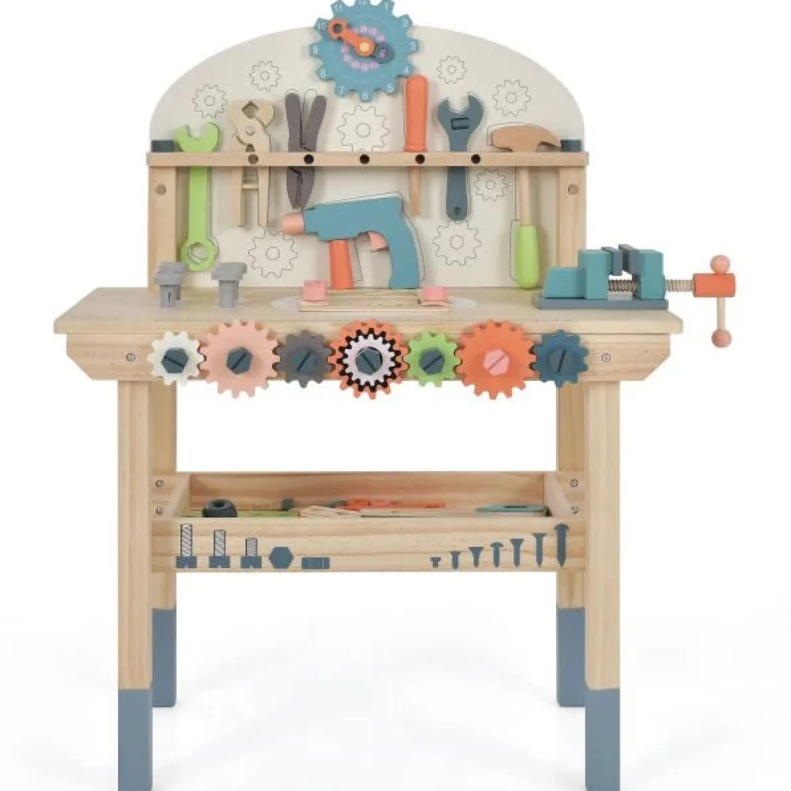 Little Helper Wooden Toys & Educational Toys | Role Play Toys & Pretend Play | Montessori Eco Pine Wood Tool Bench | Childs Work Bench with Tools | Realistic | 3 Years+