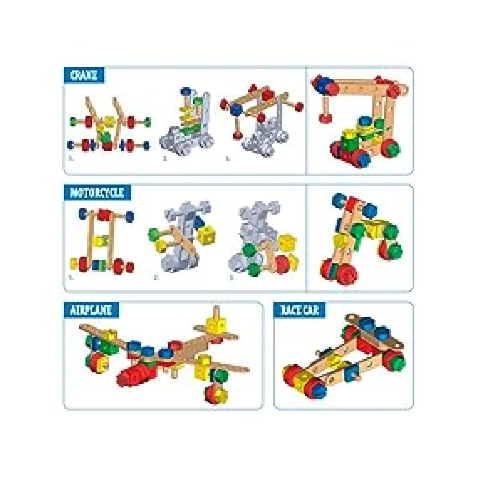 Little Helper Wooden Toys & Educational Toys | Role Play Toys & Pretend Play | Montessori Eco-Wooden 48 Piece Vehicle Construction Set | Wooden Toy | 3 years+