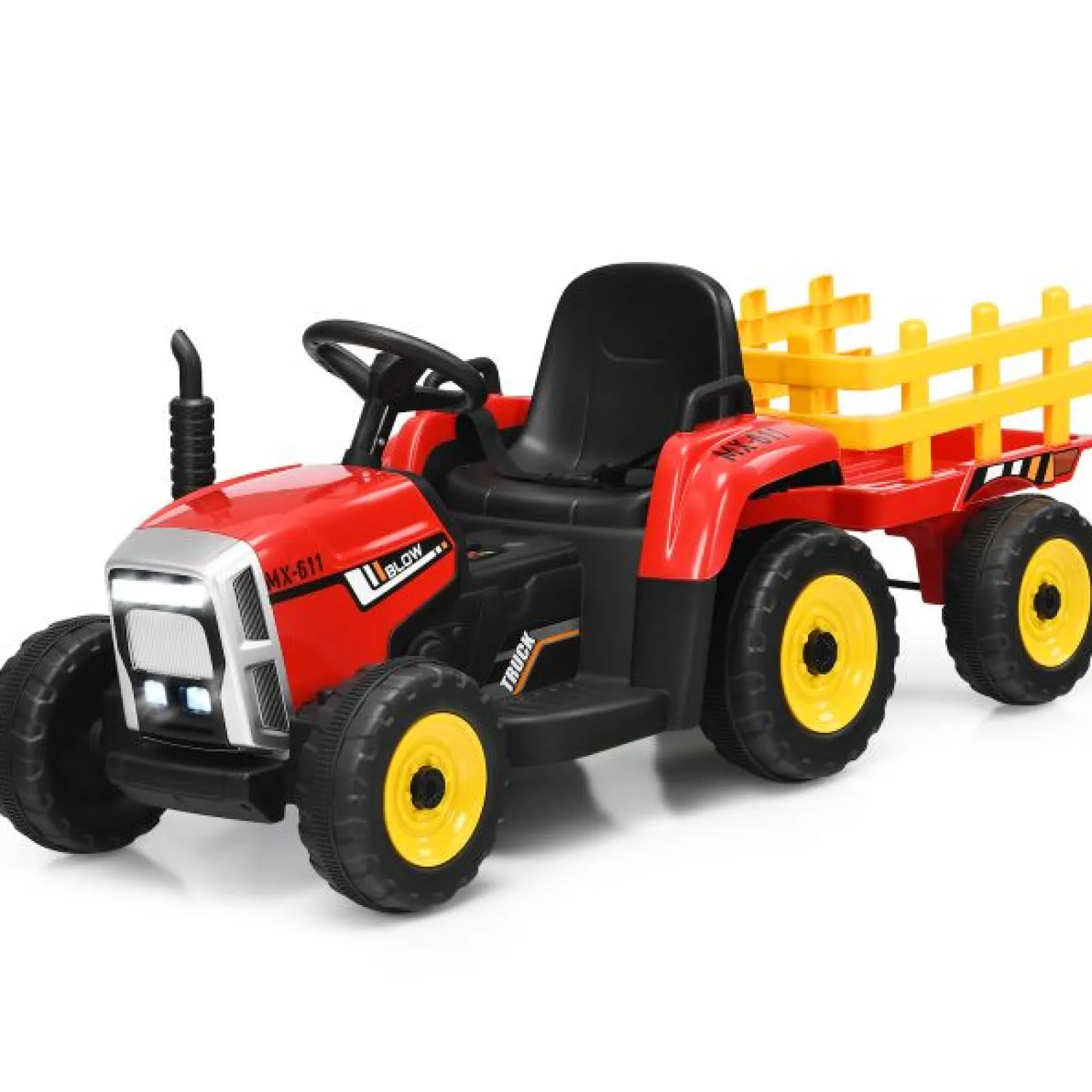 Little Helper Swing & Slide Sets & Garden Play & Trampolines | Ride On Toys | Montessori Electric Vehicle | 12V Kids Ride On Tractor with Trailer Music and LED Lights | Colour Options | 3 Years+