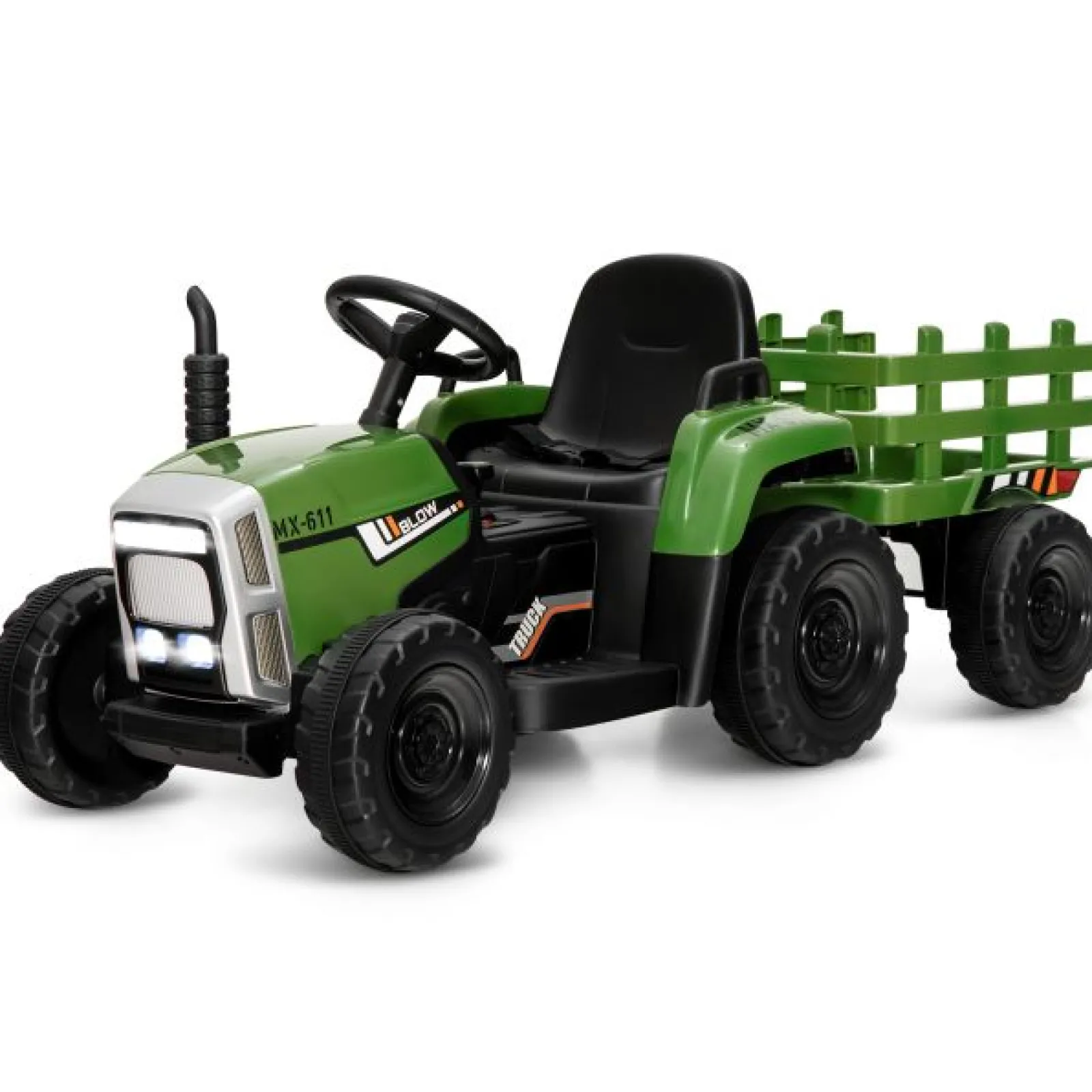 Little Helper Swing & Slide Sets & Garden Play & Trampolines | Ride On Toys | Montessori Electric Vehicle | 12V Kids Ride On Tractor with Trailer Music and LED Lights | Colour Options | 3 Years+