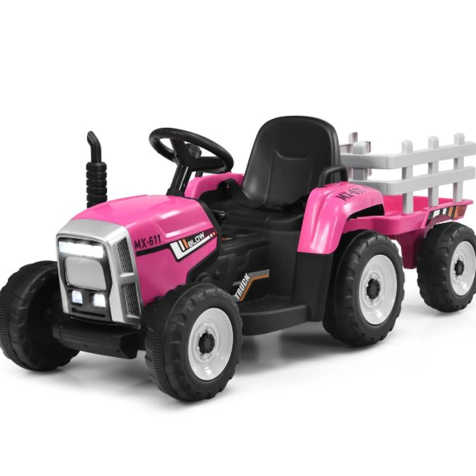 Little Helper Swing & Slide Sets & Garden Play & Trampolines | Ride On Toys | Montessori Electric Vehicle | 12V Kids Ride On Tractor with Trailer Music and LED Lights | Colour Options | 3 Years+