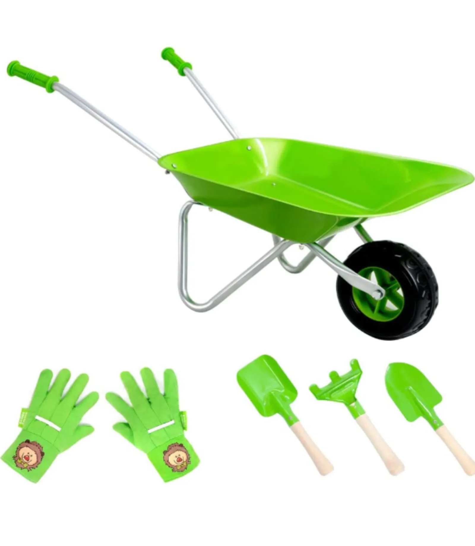 Little Helper Sand & Water Table & Sandpits & Mud Kitchens | Montessori Garden Toy Set with Rust-Resistant Stainless Steel Wheelbarrow & Tool Kit | Outdoor Kids Toys for Sand Pit | 3 years+