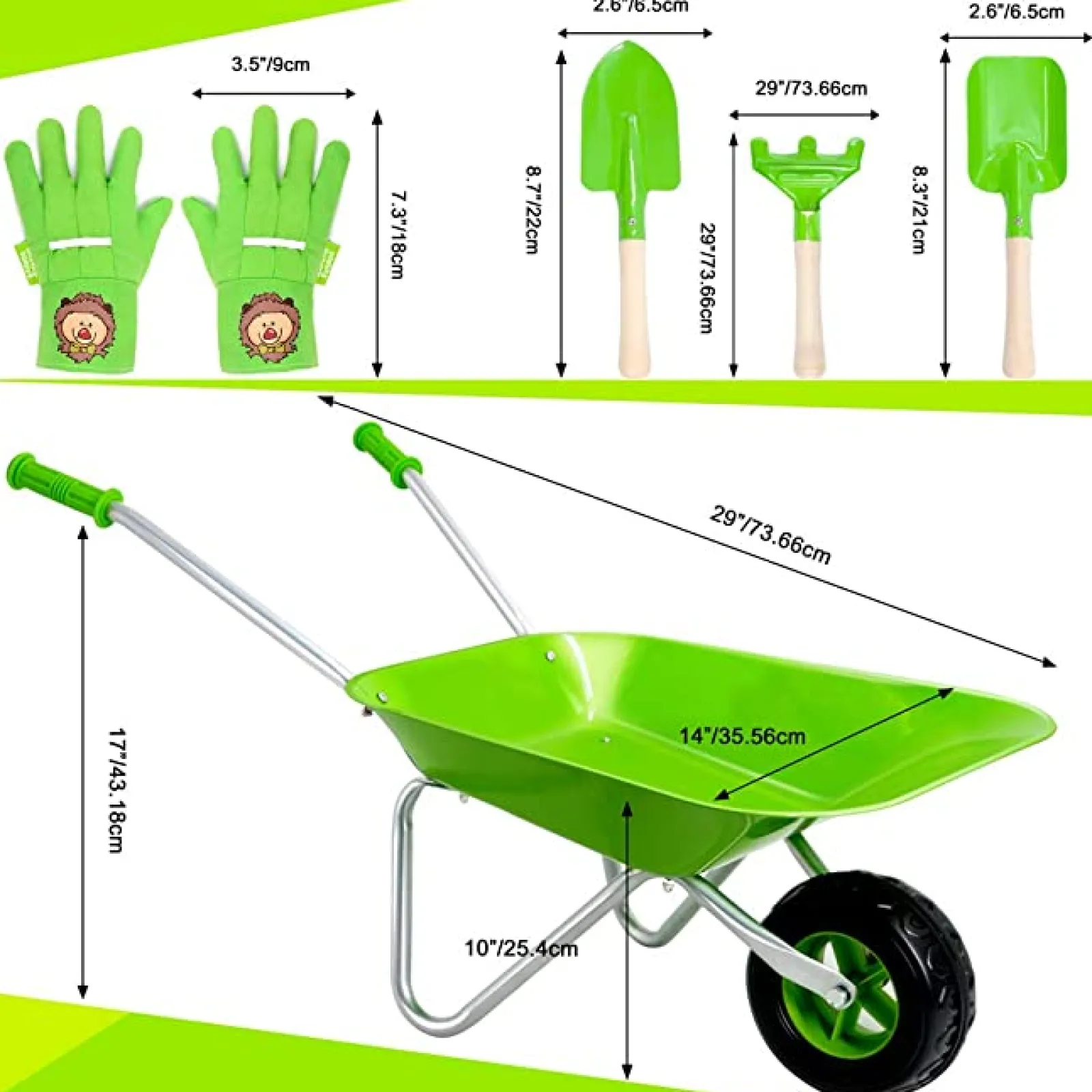 Little Helper Sand & Water Table & Sandpits & Mud Kitchens | Montessori Garden Toy Set with Rust-Resistant Stainless Steel Wheelbarrow & Tool Kit | Outdoor Kids Toys for Sand Pit | 3 years+