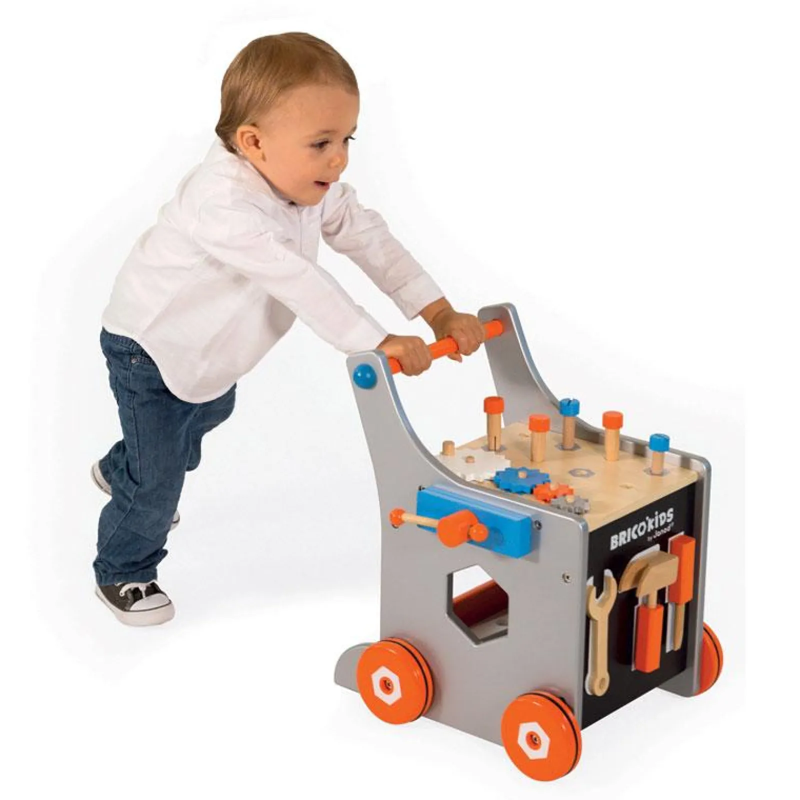Little Helper Wooden Toys & Educational Toys | Baby Gifts | Montessori 2-in-1 Baby Walker & Workbench | Childs Tool Set | Childrens Tool Kit | 18m+