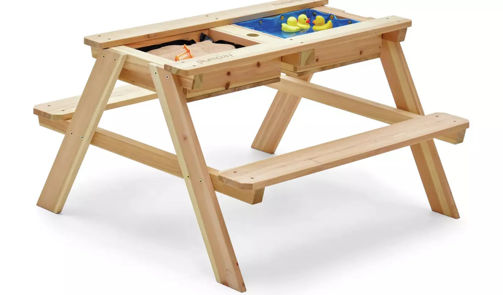 Little Helper Sand & Water Table & Sandpits & Mud Kitchens | Montessori 4-in-1 FSC Eco Conscious Wooden 4 Seater Picnic Bench | Water Station | Sandpit & Mud Kitchen + Lid | 18m+