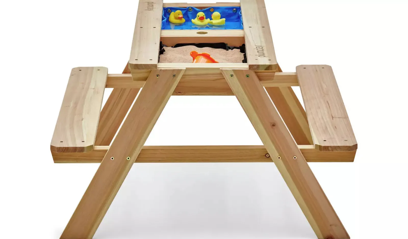 Little Helper Sand & Water Table & Sandpits & Mud Kitchens | Montessori 4-in-1 FSC Eco Conscious Wooden 4 Seater Picnic Bench | Water Station | Sandpit & Mud Kitchen + Lid | 18m+
