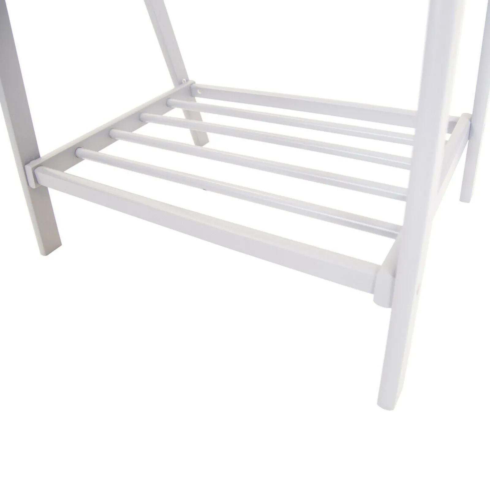 Little Helper Montessori Toys & Products | Clothes Rail & Dressing Up Rails | Montessori Kids Eco-Wooden Dress-up Rail | Clothes Rail with Shelf | White | 1.2m High