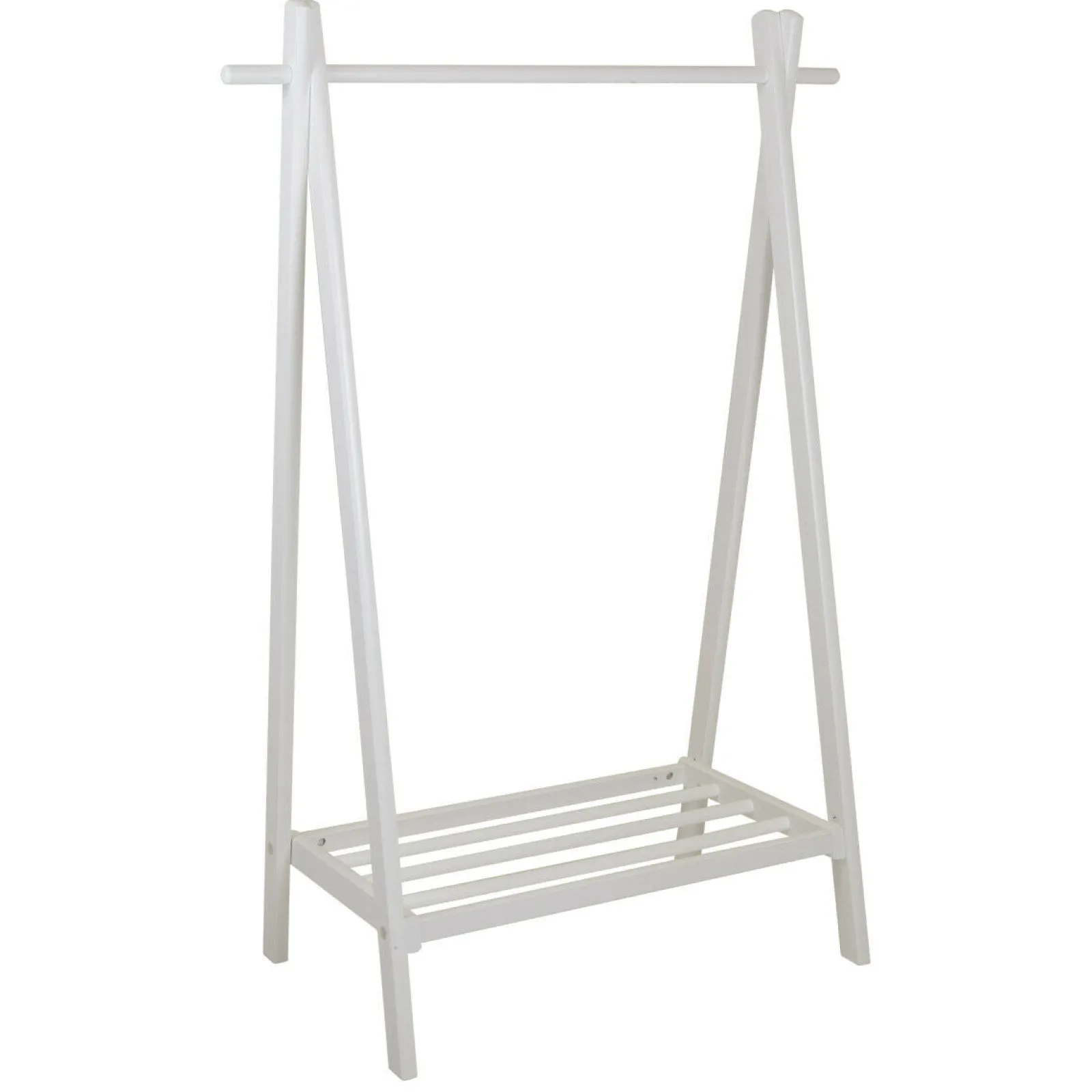 Little Helper Montessori Toys & Products | Clothes Rail & Dressing Up Rails | Montessori Kids Eco-Wooden Dress-up Rail | Clothes Rail with Shelf | White | 1.2m High