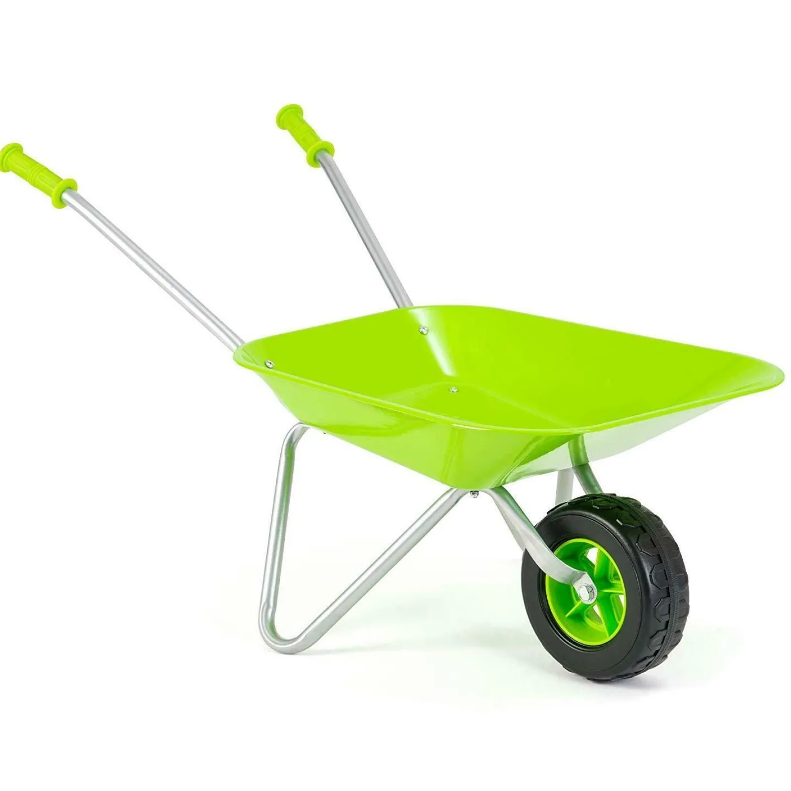 Little Helper Sand & Water Table & Sandpits & Mud Kitchens | Montessori Toys & Products | Montessori Kids Stainless Steel Non Rust Ergonomic Handles Wheelbarrow | Lime Green | 3 years+