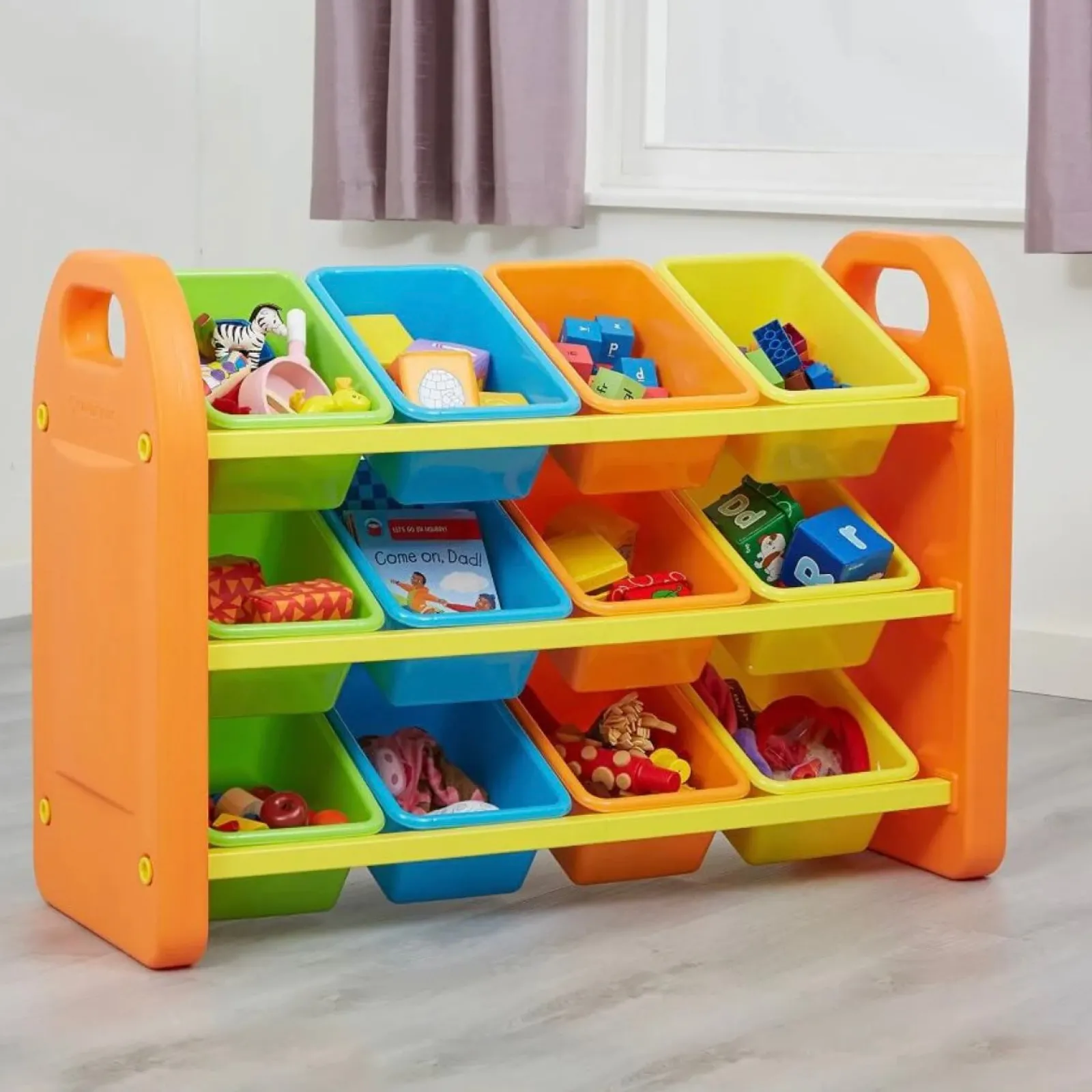 Little Helper Toy Storage Units | Toy Storage Units | Montessori Large Children's 12-Bin Toy Storage Unit | Primary Colours