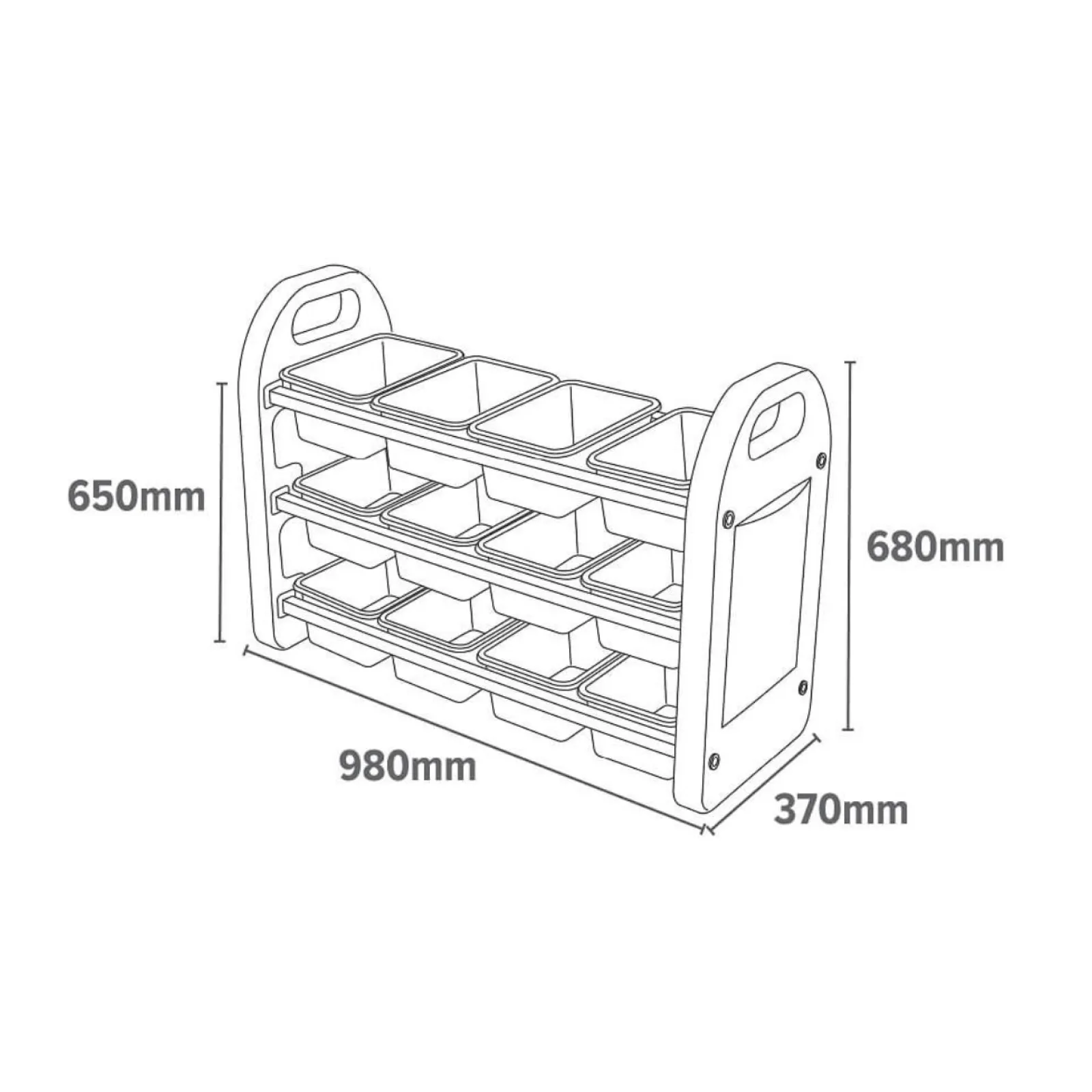 Little Helper Toy Storage Units | Toy Storage Units | Montessori Large Children's 12-Bin Toy Storage Unit | Primary Colours