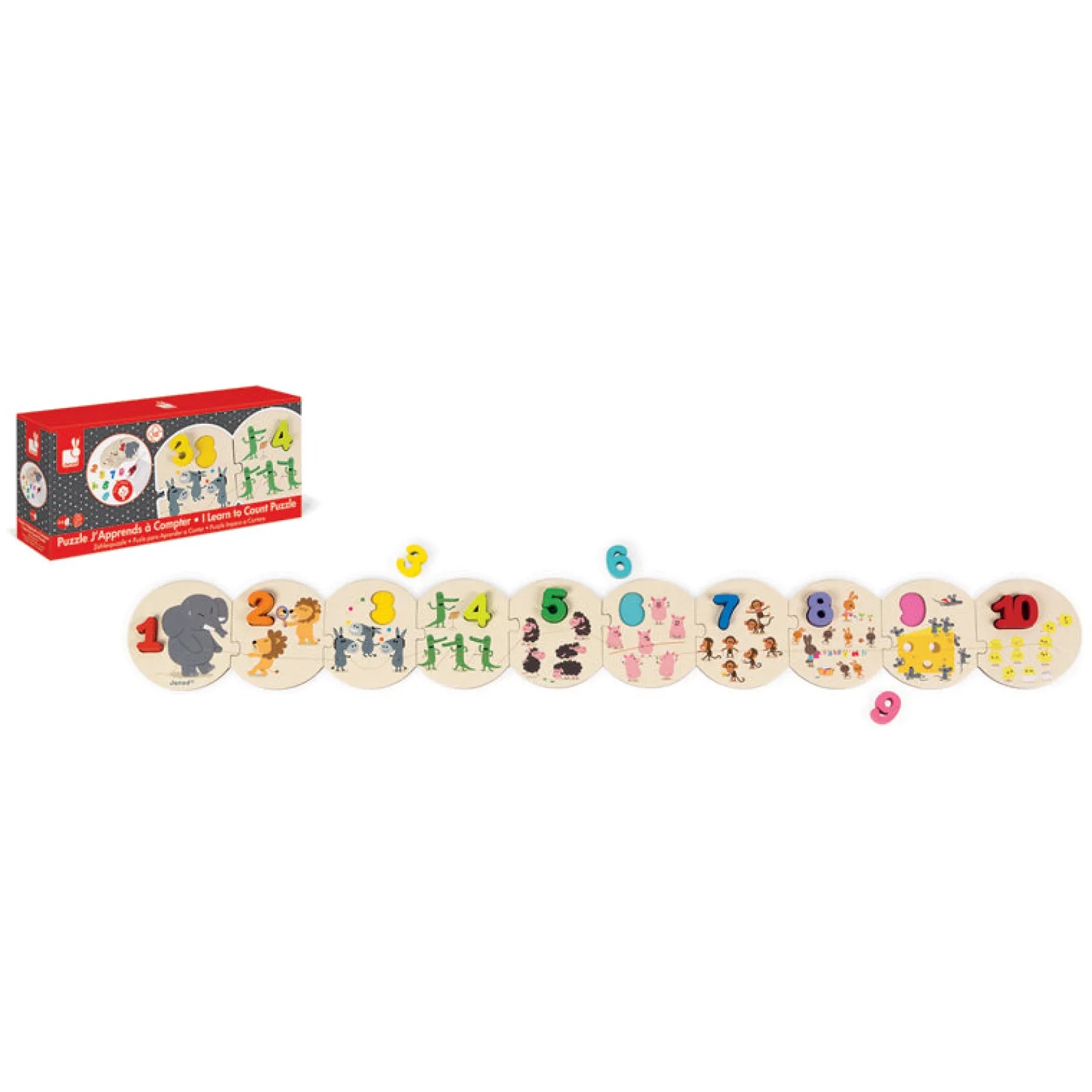 Little Helper Wooden Toys & Educational Toys | Montessori Toys & Products | Montessori Learn To Count Puzzle | Learning ABCs and 123s | Educational Activity Toys | 3 years+