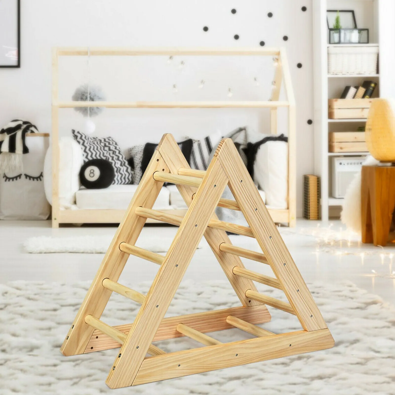 Little Helper Kids Climbing Frames & Activity Toys | Montessori Toys & Products | Montessori Natural Pikler Eco Pine Triangle | Wooden Toddler Climbing Frame | Indoor Climbing Frames