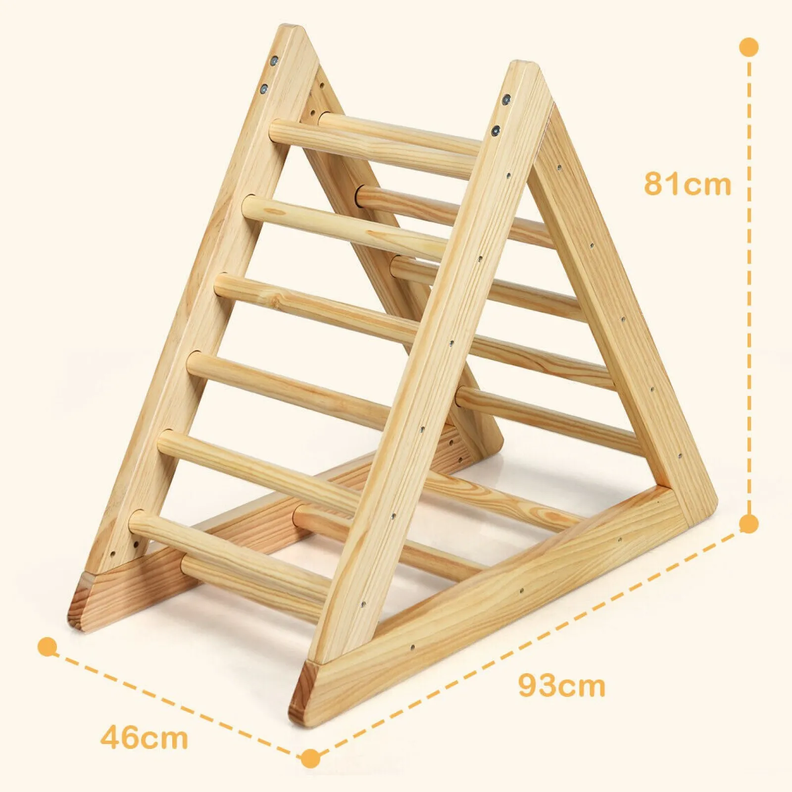 Little Helper Kids Climbing Frames & Activity Toys | Montessori Toys & Products | Montessori Natural Pikler Eco Pine Triangle | Wooden Toddler Climbing Frame | Indoor Climbing Frames