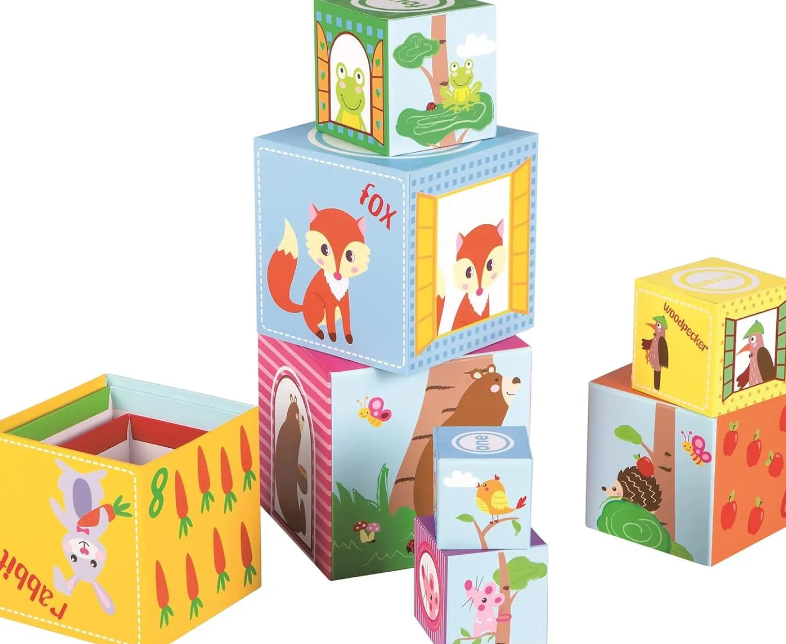 Little Helper Wooden Toys & Educational Toys | Baby Gifts | Montessori Toy | Triangle Stacking Pyramid Life in the Forest | Stacking and Nesting Toy | 12m+