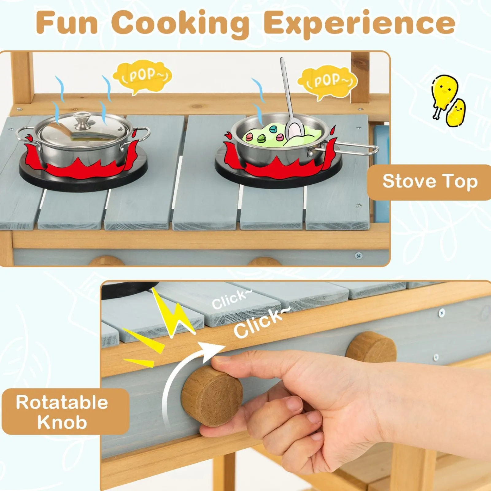 Little Helper Sand & Water Table & Sandpits & Mud Kitchens | Toy Kitchens | Montessori Wooden Kids Play Kitchen | Outdoor or Indoor | Tap & Water Box | 3 Years +