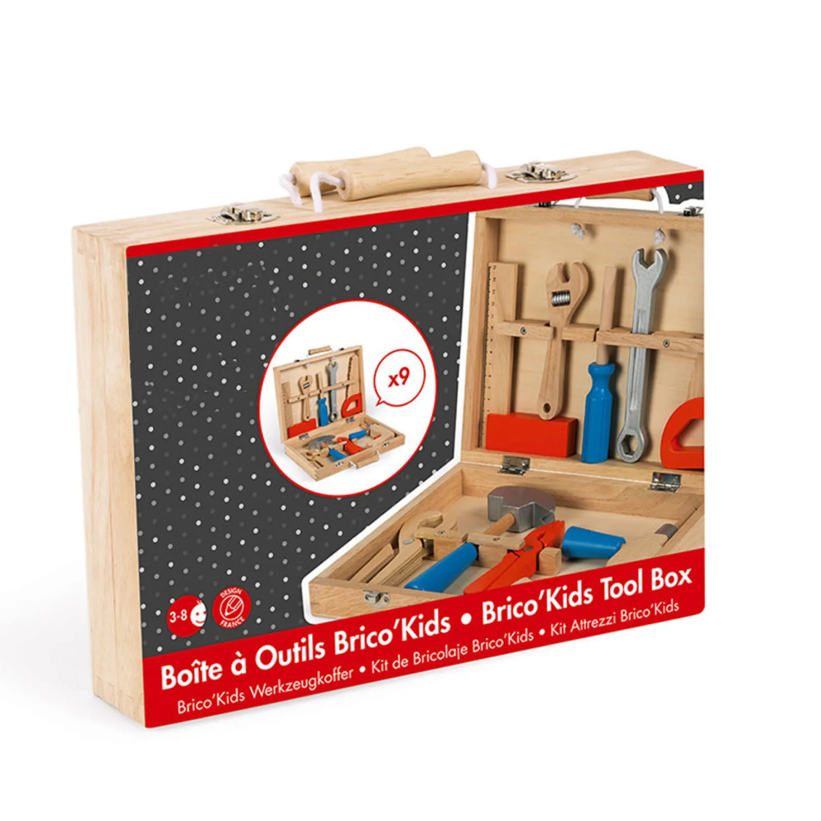 Little Helper Wooden Toys & Educational Toys | Role Play Toys & Pretend Play | Montessori Wooden Premium Quality Toy Tool Set For Kids in Wooden Carry Case | 3-8 Years