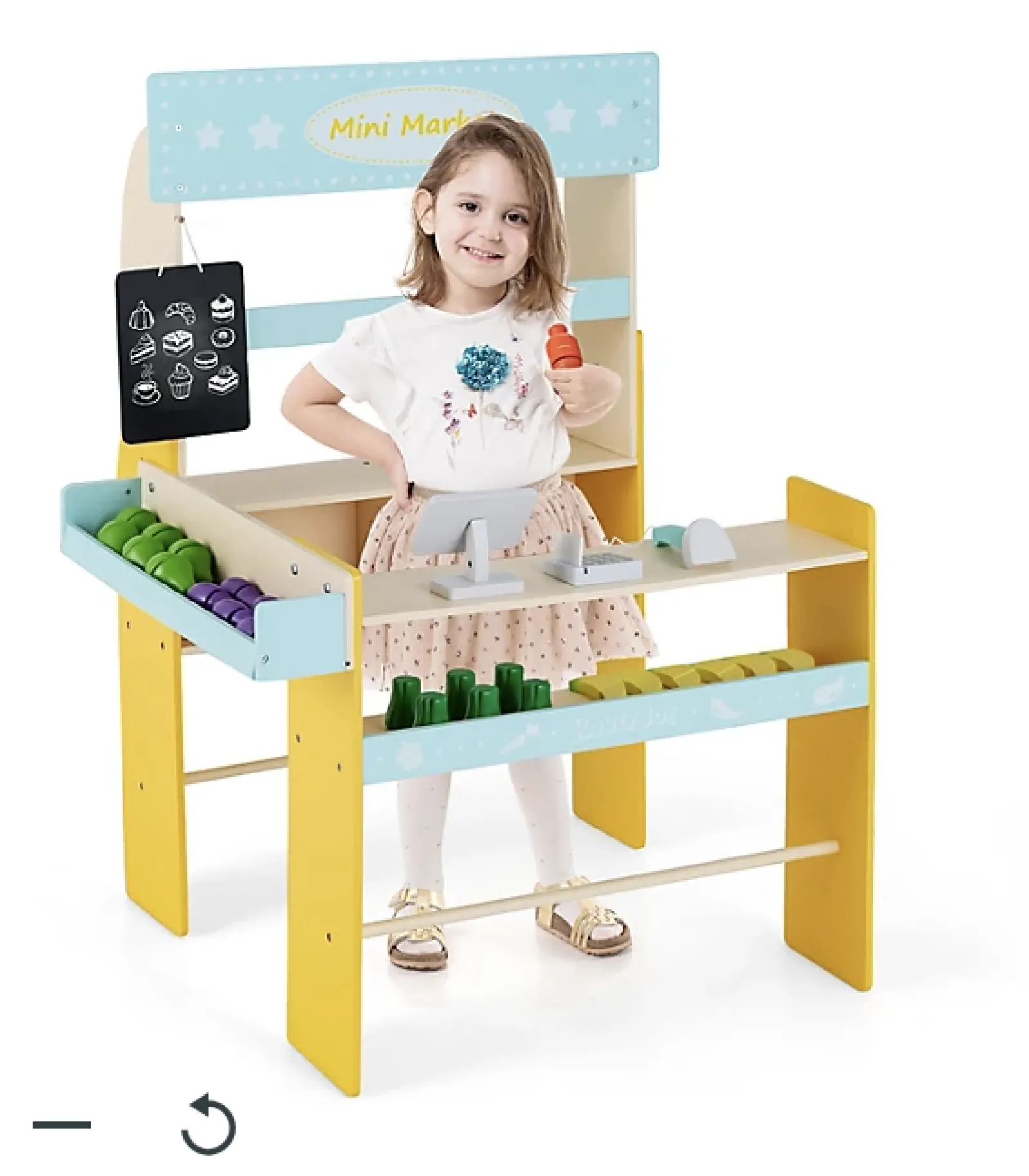 Little Helper Toy Kitchens | Role Play Toys & Pretend Play | Montessori Wooden Pretend Play Grocery Store | 36pc Vegetable Accessories | 3 years+