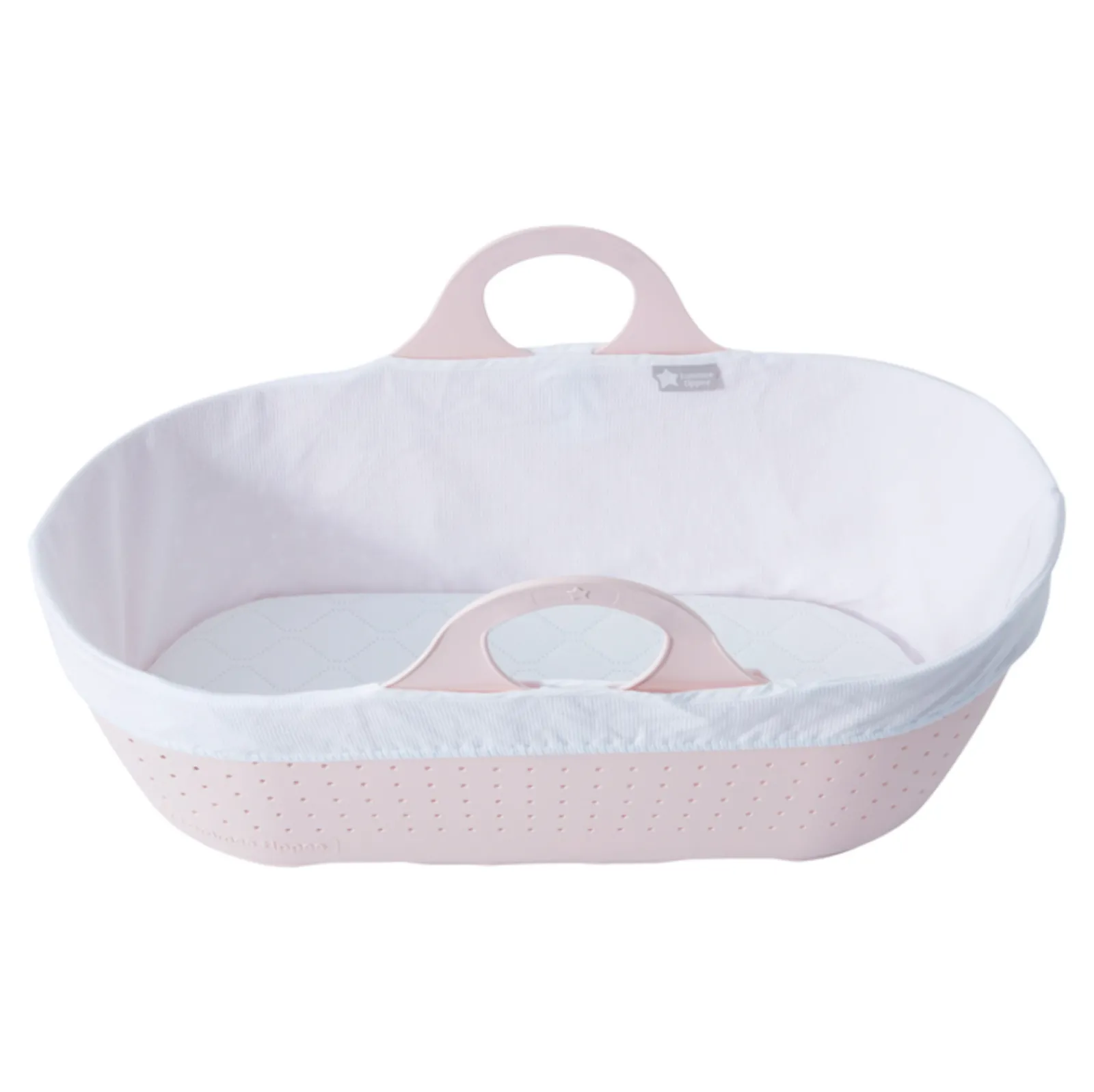 Little Helper Moses Baskets & Stands | Moses Basket With Waterproof Mattress | Whisper Pink