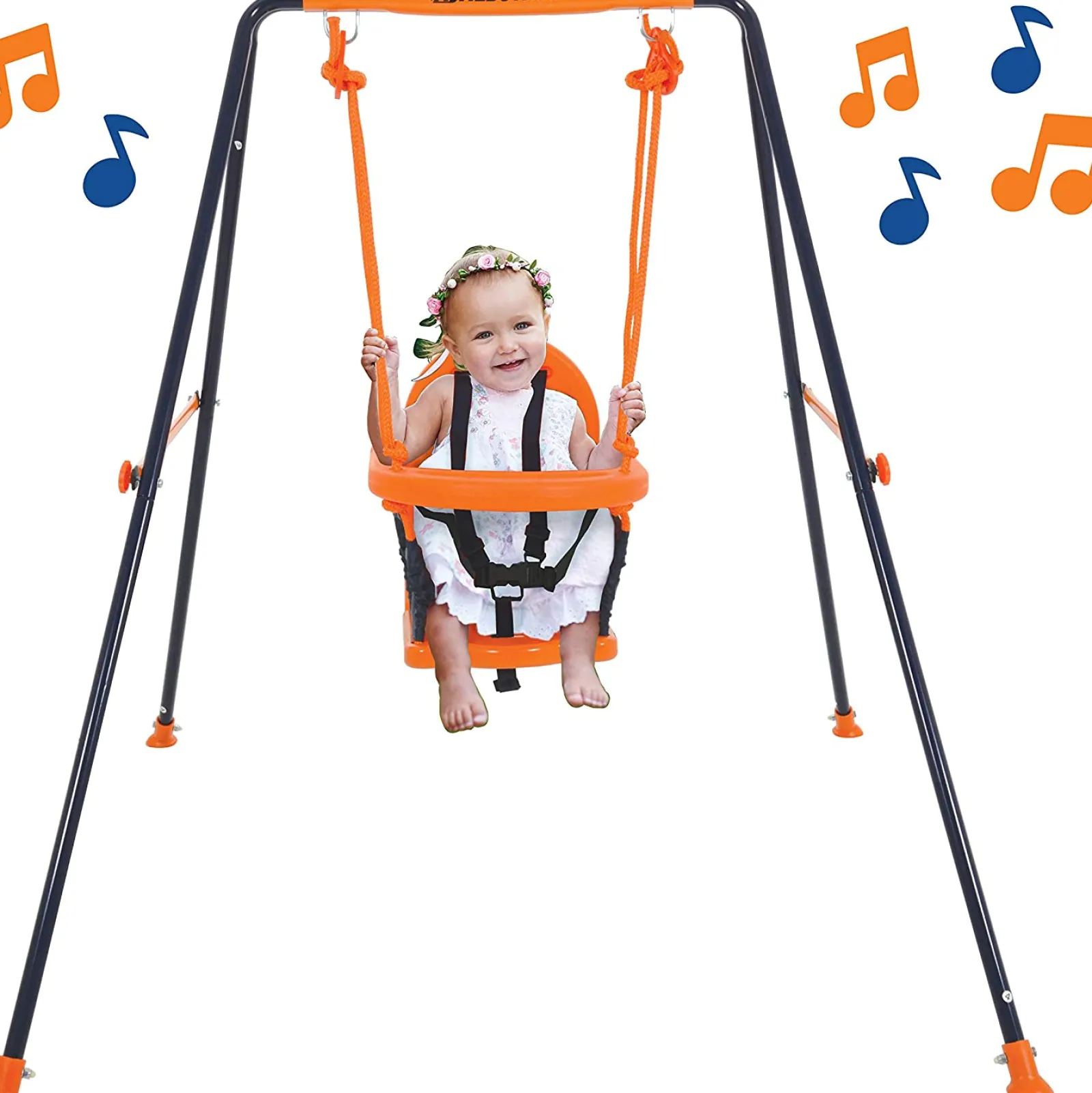 Little Helper Swing & Slide Sets & Garden Play & Trampolines | Musical Toddler Swing | Heavy Duty Construction | Folding Baby Swing | 6m - 3 years