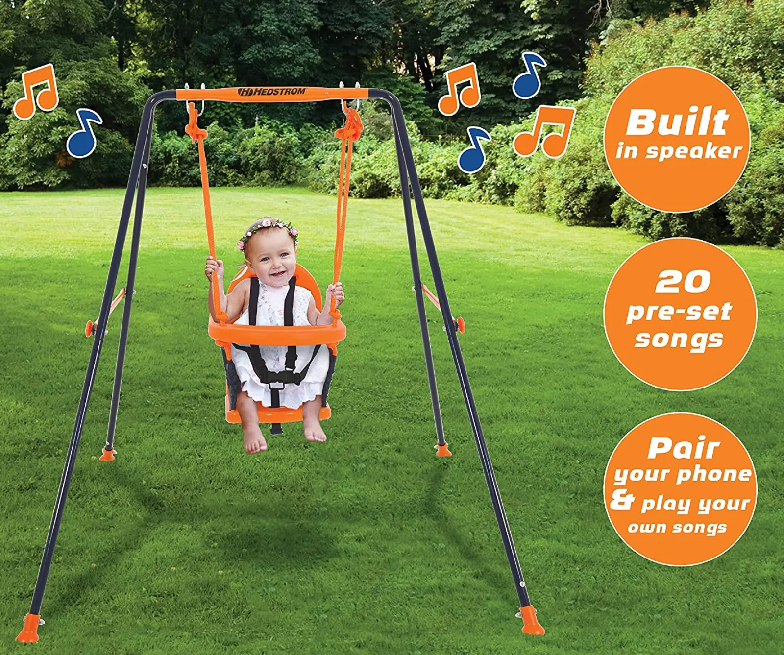 Little Helper Swing & Slide Sets & Garden Play & Trampolines | Musical Toddler Swing | Heavy Duty Construction | Folding Baby Swing | 6m - 3 years