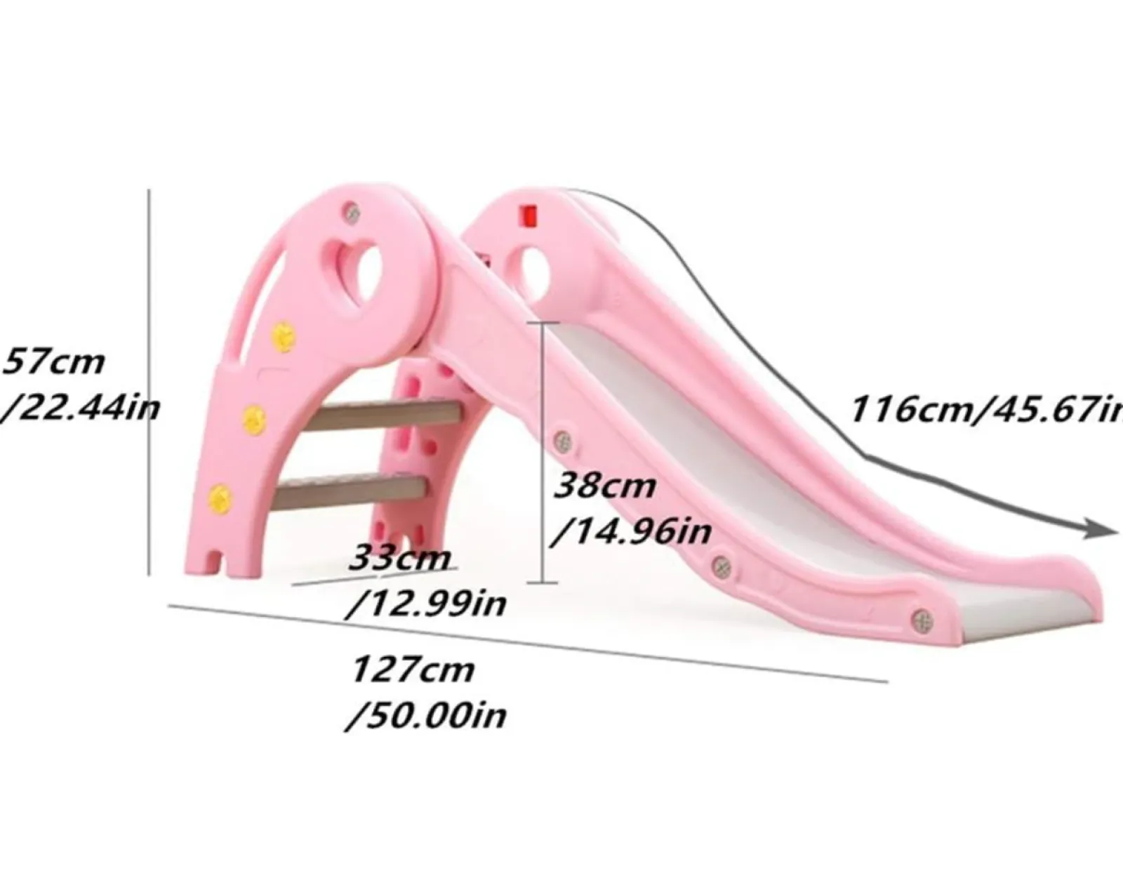 Little Helper Swing & Slide Sets & Garden Play & Trampolines | Activity Toys | My First Folding Slide | Hard Plastic Material | Extra Wide Safety Base | Pink or Green | 12m+