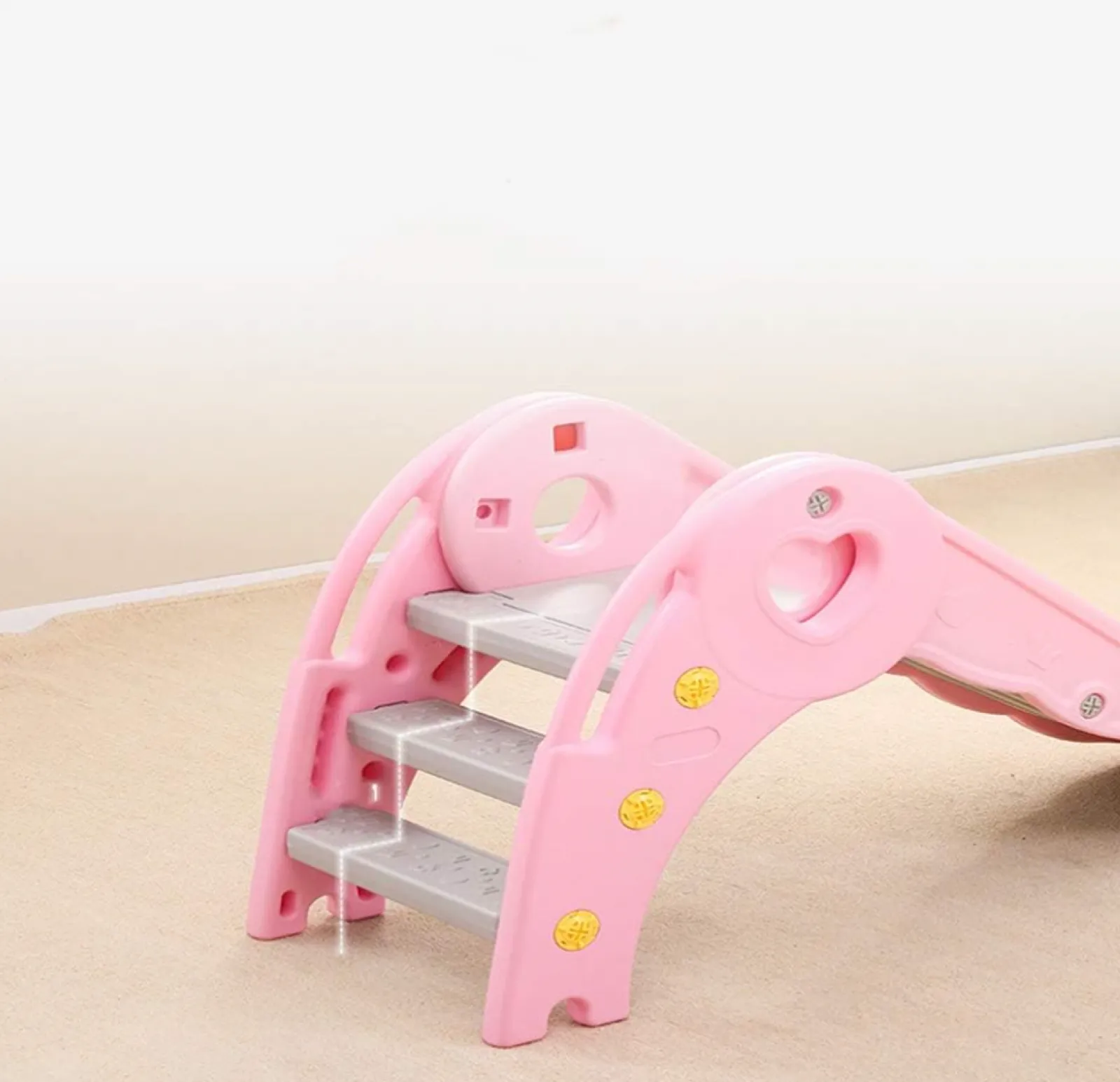 Little Helper Swing & Slide Sets & Garden Play & Trampolines | Activity Toys | My First Folding Slide | Hard Plastic Material | Extra Wide Safety Base | Pink or Green | 12m+