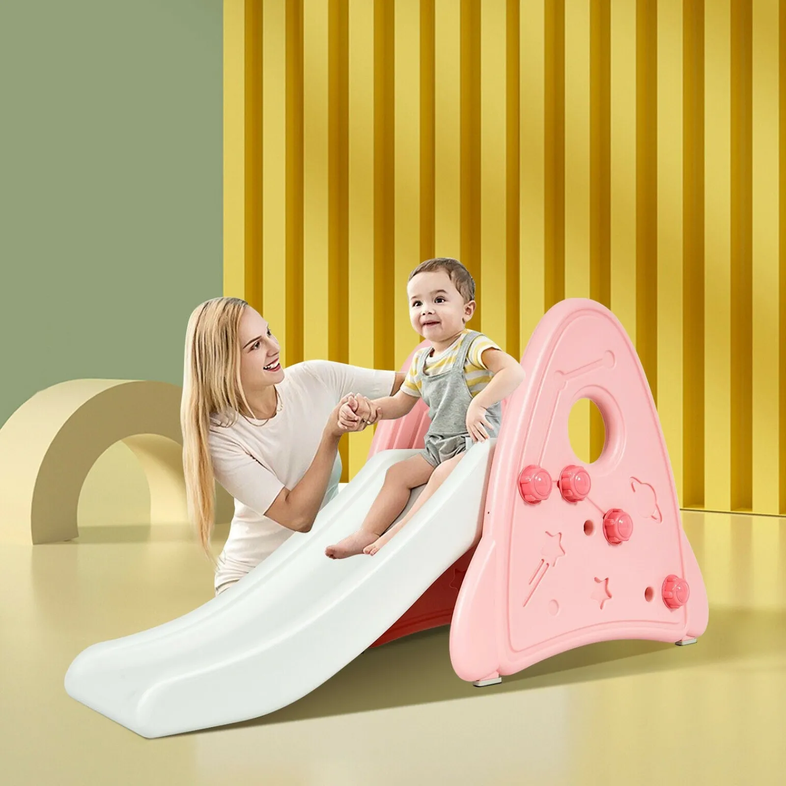 Little Helper Swing & Slide Sets & Garden Play & Trampolines | Activity Toys | My First Slide | Garden Climber Slide Set for Indoor & Outdoors | Pink or Blue | 6m+