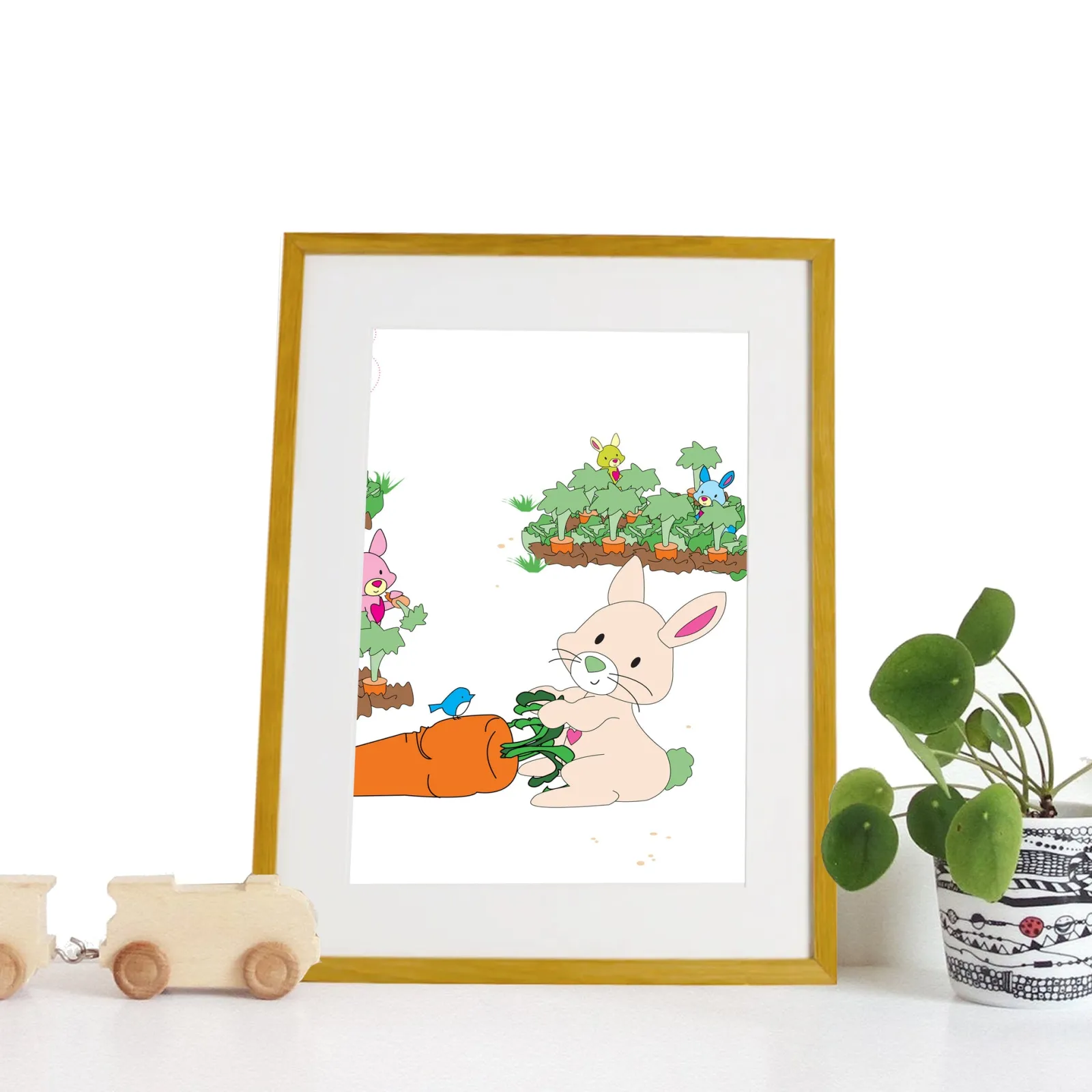 Little Helper Baby Gifts | Nursery Wall Art | Nursery Prints | Nursery Canvas - Bouncer the Bunny