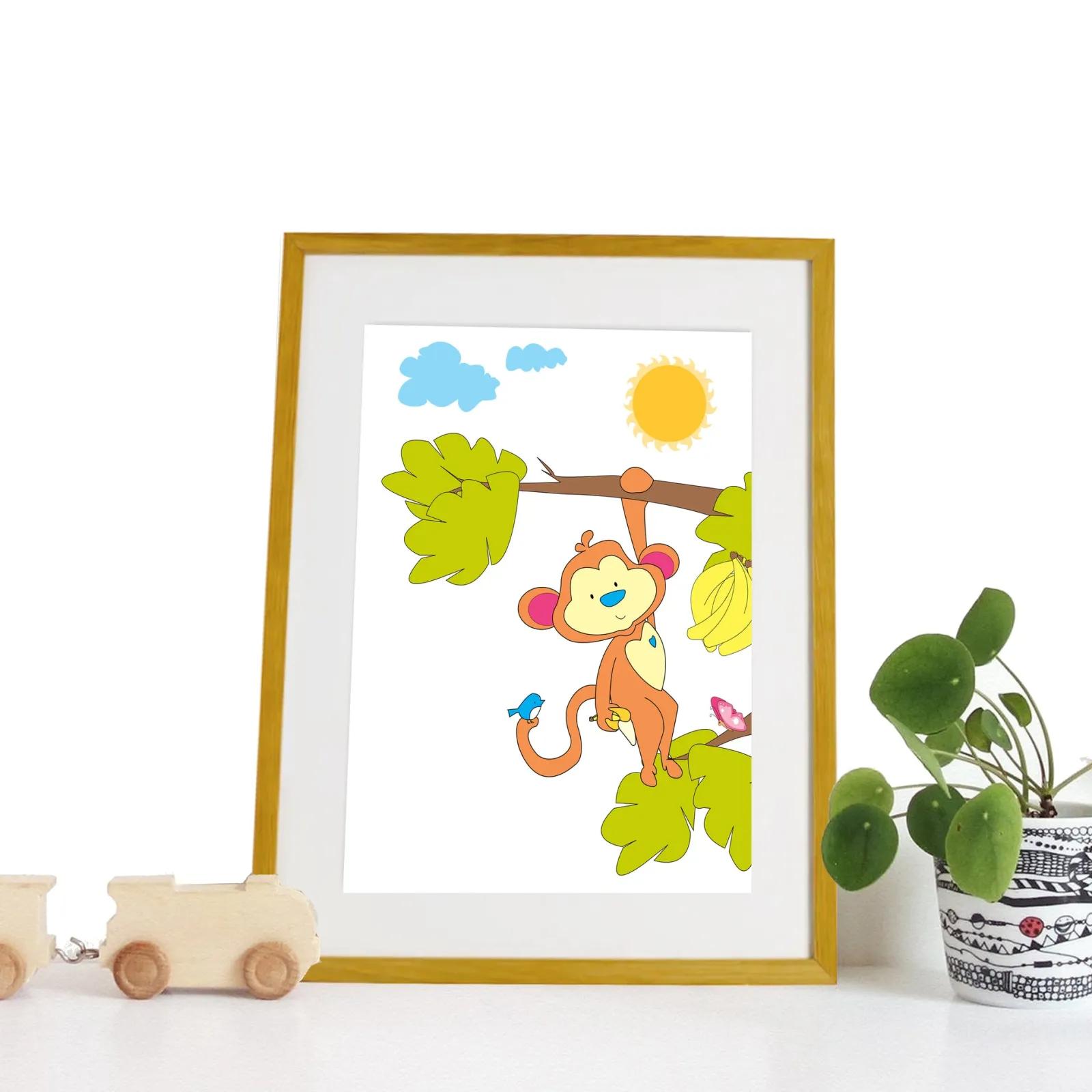 Little Helper Baby Gifts | Nursery Wall Art | Nursery Prints | Nursery Canvas - Marvin the Monkey